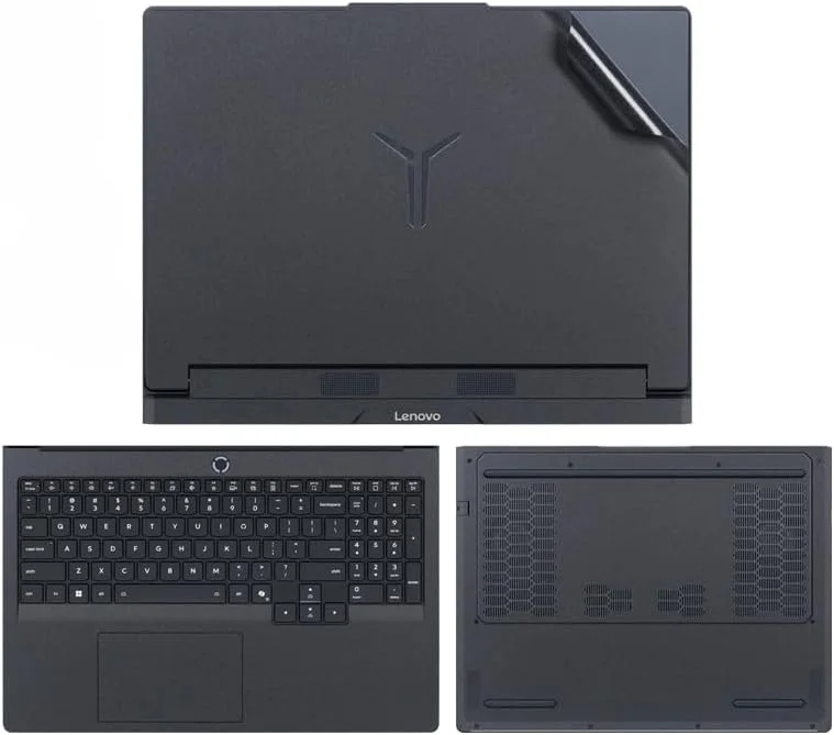 برچسب محافظ لپ تاپ Gruattreay سازگار با لپ تاپ گیمینگ 16 اینچی Lenovo Legion Y9000P IAX10H 2025، استیکر ضد خش سه طرفه فیلم نوت بوک (مشکی مات)