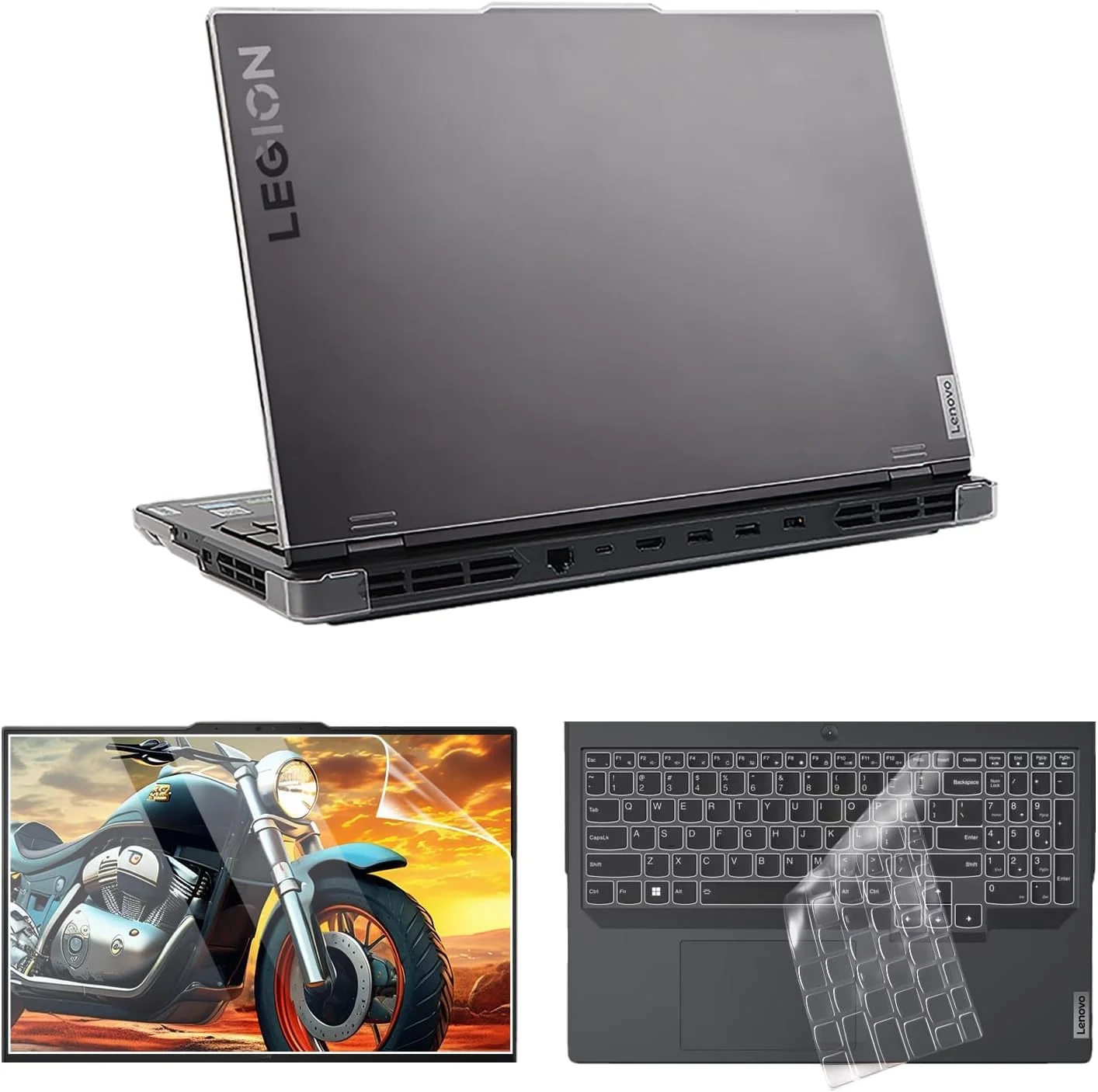 ست کاور لپ تاپ 4 در 1 immoenuc برای Legion Pro 5 16IRX9/16ARX8/16IRX8 16 اینچی مدل 2024/2023، کاور محافظ هارد شل فقط سازگار با سری Legion Pro 5، شامل کاور کیبورد و محافظ صفحه نمایش