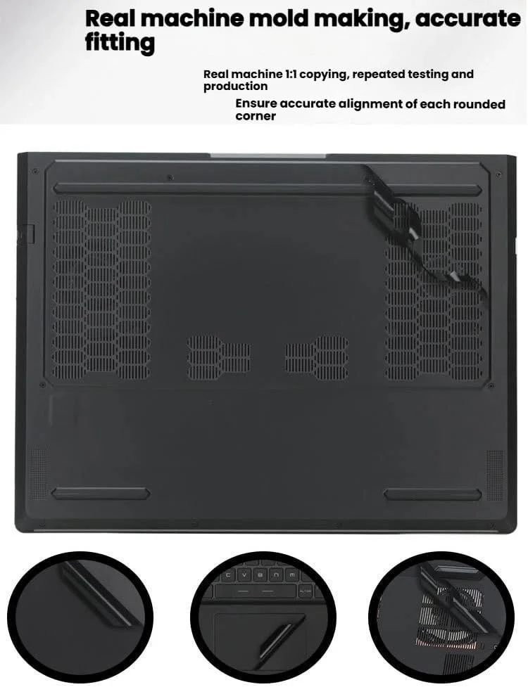 برچسب محافظ لپ تاپ Gruattreay سازگار با لپ تاپ گیمینگ 16 اینچی Lenovo Legion Y9000P IAX10H 2025، استیکر ضد خش سه طرفه فیلم نوت بوک (مشکی مات)