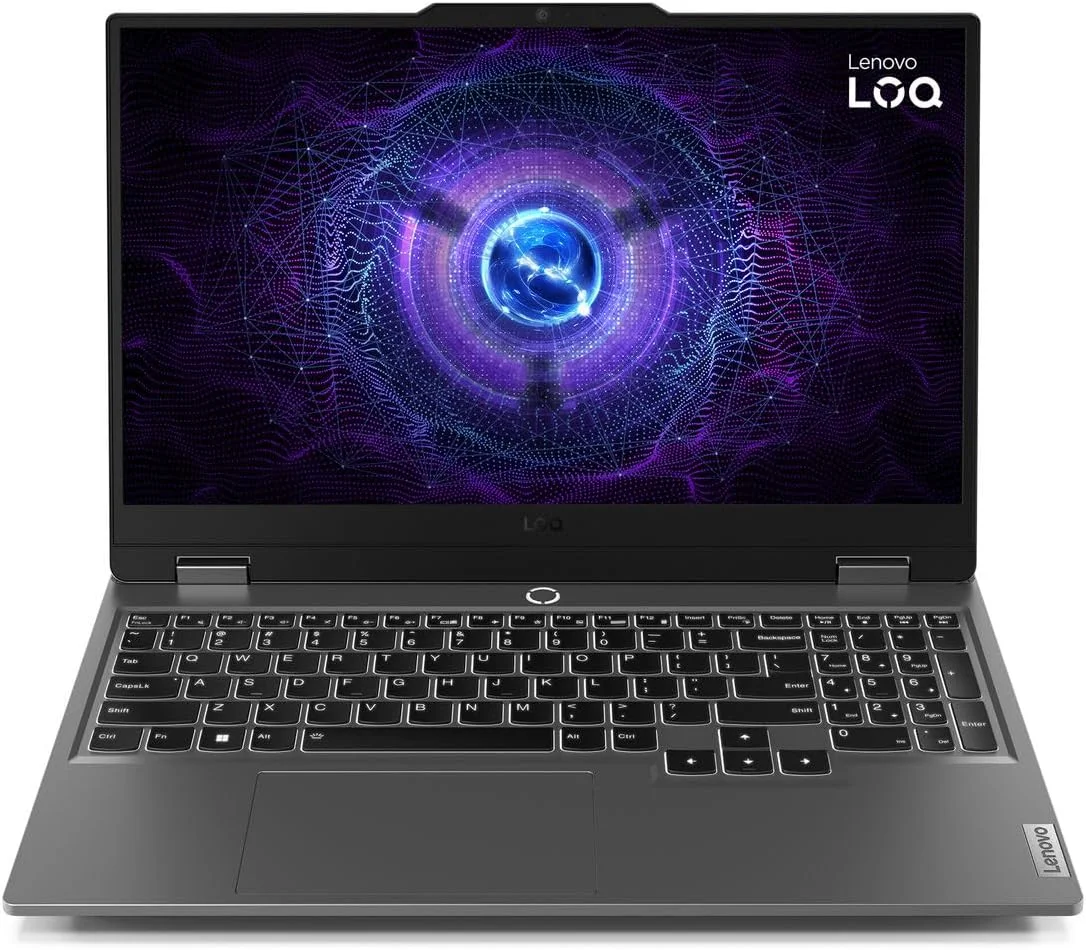 لپ تاپ گیمینگ لنوو LOQ 15IAX9 با تراشه هوش مصنوعی LA1، صفحه نمایش 15.6 اینچی FHD 144 هرتز، پردازنده Intel i7-13650HX، رم 16 گیگابایتی، حافظه SSD 512 گیگابایتی، کارت گرافیک RTX 4060 8GB، کیبورد RGB انگلیسی-عربی، ویندوز 11، خاکستری لونا - [83DV0006AX]