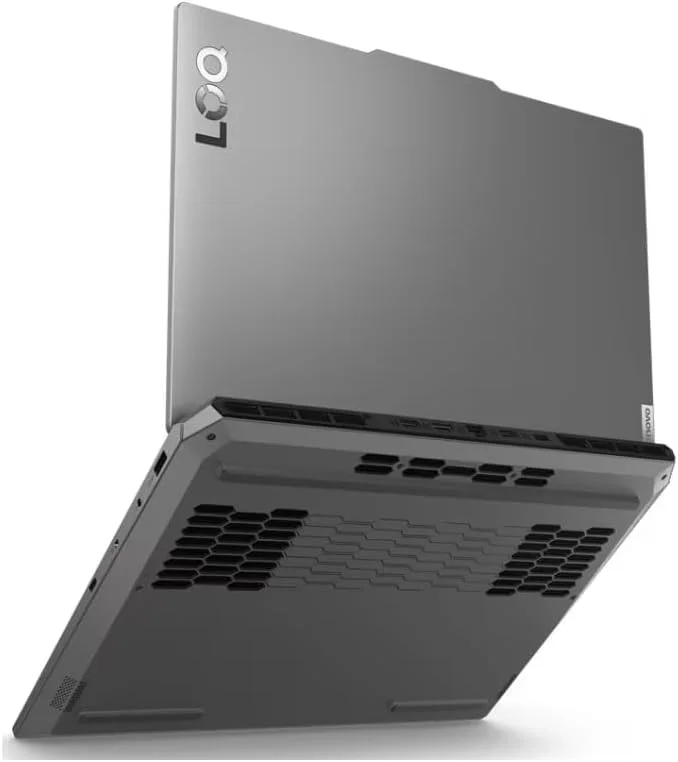 لپ تاپ گیمینگ Lenovo LOQ 15IAX9 با تراشه هوش مصنوعی LA1، صفحه نمایش 15.6 اینچی FHD 144Hz، پردازنده Intel i5-12450HX، رم 12 گیگابایتی، SSD 512 گیگابایتی، RTX 3050، کیبورد انگلیسی با نور پس زمینه، ویندوز 11 پرو، خاکستری لونا