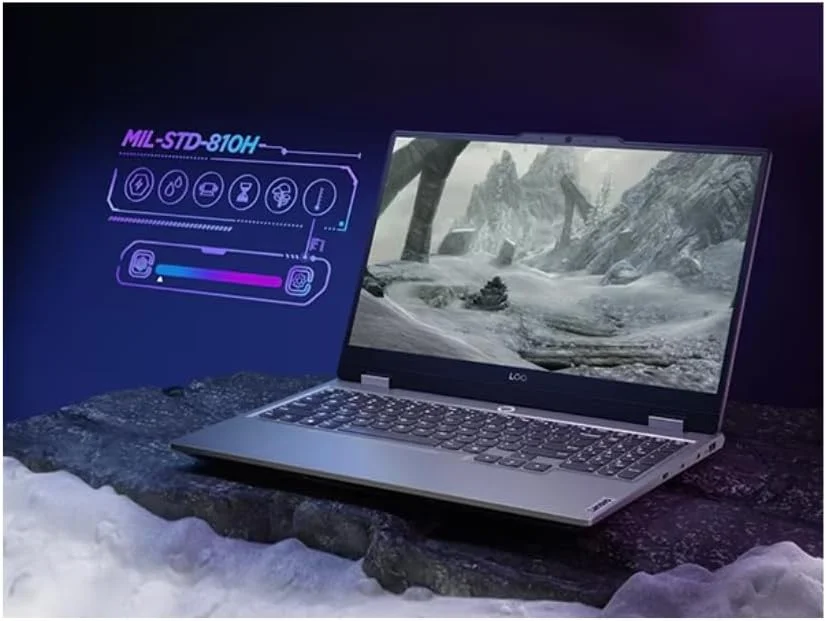 لپ تاپ گیمینگ Lenovo LOQ 15IAX9 با تراشه هوش مصنوعی LA1، صفحه نمایش 15.6 اینچی FHD 144Hz، پردازنده Intel i5-12450HX، رم 12 گیگابایتی، SSD 512 گیگابایتی، RTX 3050، کیبورد انگلیسی با نور پس زمینه، ویندوز 11 پرو، خاکستری لونا