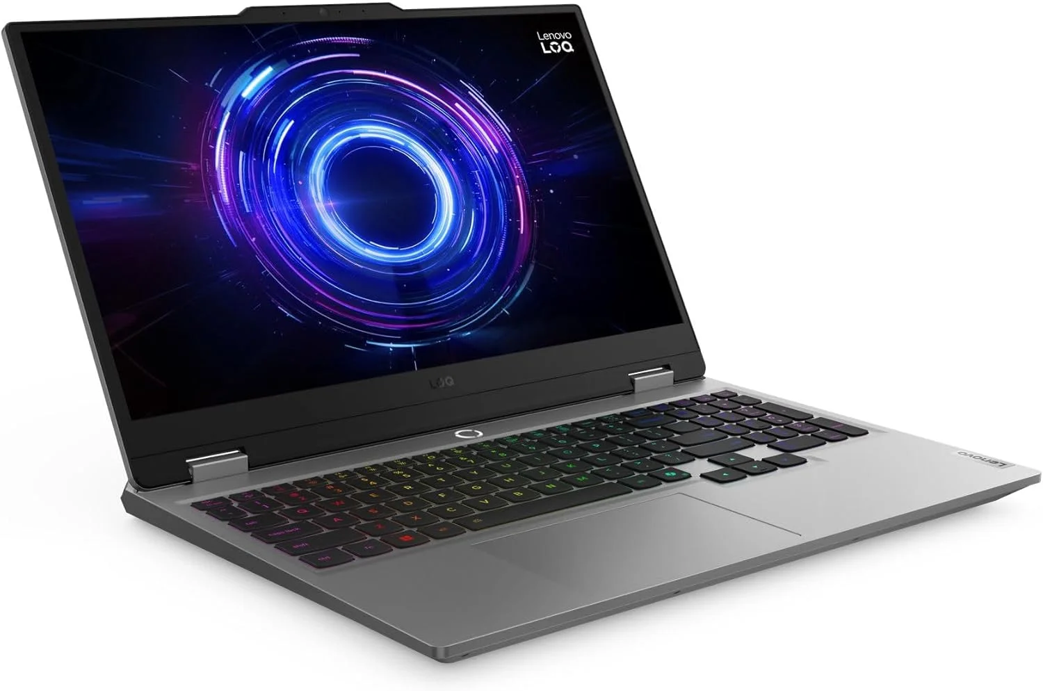 لپ تاپ گیمینگ Lenovo LOQ 15IRX10، صفحه نمایش 15.6 اینچی FHD IPS 144 هرتز، پردازنده Intel Core i7-13650HX، رم 24 گیگابایتی DDR5، حافظه SSD 512 گیگابایتی، کارت گرافیک GeForce RTX 5060 8GB، کیبورد ENG با نور پس زمینه سفید، خاکستری لونا