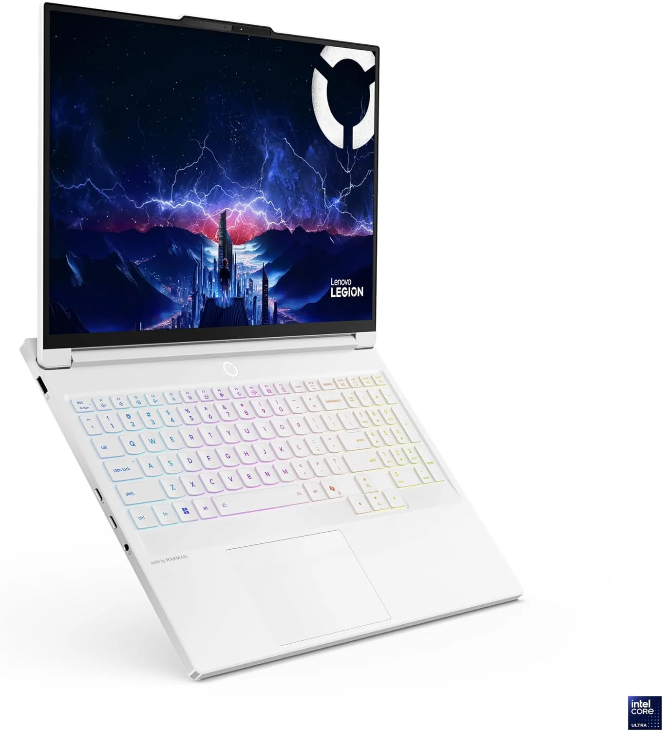 لپ تاپ گیمینگ هوش مصنوعی Lenovo Legion 7 16IAX10، صفحه نمایش 16 اینچ WQXGA OLED 240Hz، پردازنده Intel Ultra 9 275HX، رم 32 گیگابایت، حافظه SSD 2 ترابایت، کارت گرافیک RTX 5070 8GB GDDR7، کیبورد RGB انگلیسی-عربی، ویندوز 11، سفید یخی [83KY001NAX] + 2 سال Premium Care
