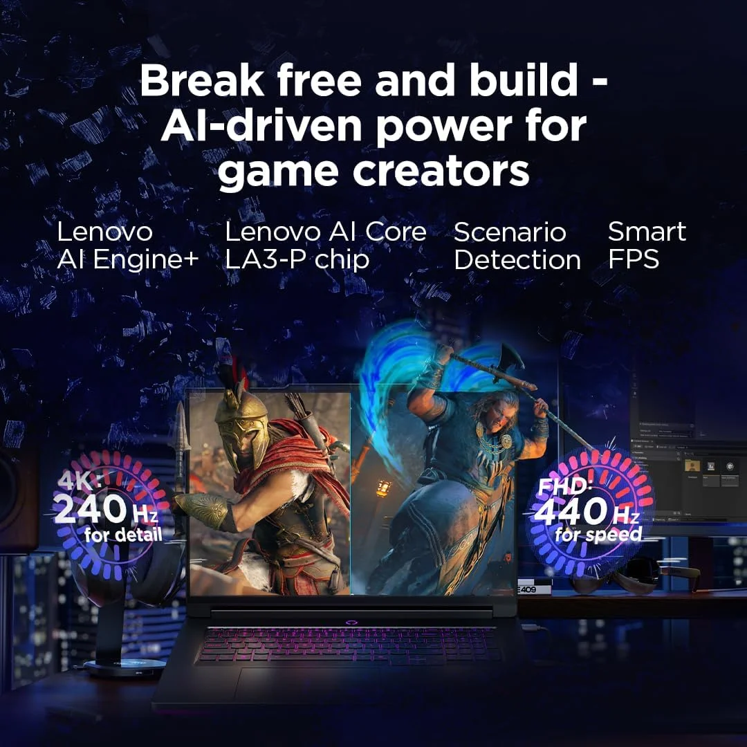 لپ تاپ گیمینگ هوش مصنوعی Lenovo Legion 9 18IAX10، صفحه نمایش 18 اینچی WQUXGA 440 هرتز، Intel Ultra 9 275HX، رم 64 گیگابایتی، SSD 4 ترابایتی، RTX 5090 24 گیگابایتی GDDR7، RGB EN-ARB، Win11، مشکی Eclipse [83EY0002AX] + 2 سال Premium Care