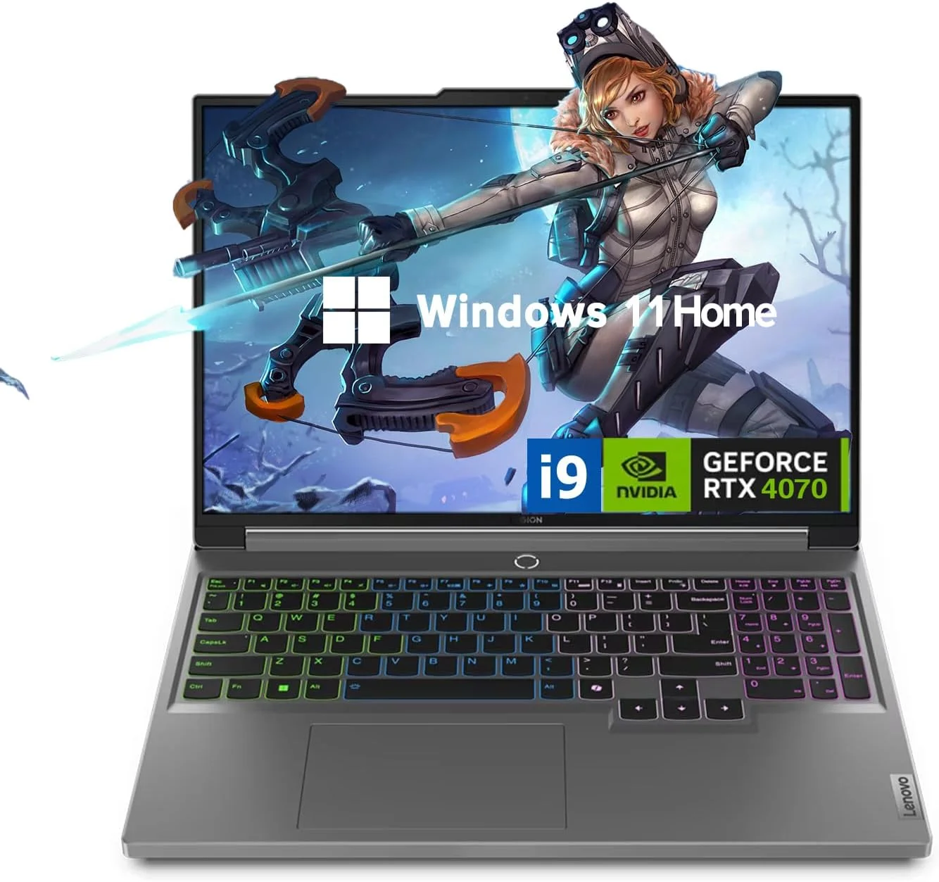 لپ تاپ گیمینگ لنوو Legion Pro 5i، نمایشگر 16 اینچی WQHD IPS 165 هرتز، GeForce RTX 4070، پردازنده نسل سیزدهم Intel i9-13900HX، رم 16 گیگابایتی DDR5، SSD 1 ترابایتی، وب کم، صفحه کلید با نور پس زمینه RGB 4 ناحیه ای، Wi-Fi 6E، ویندوز 11 هوم