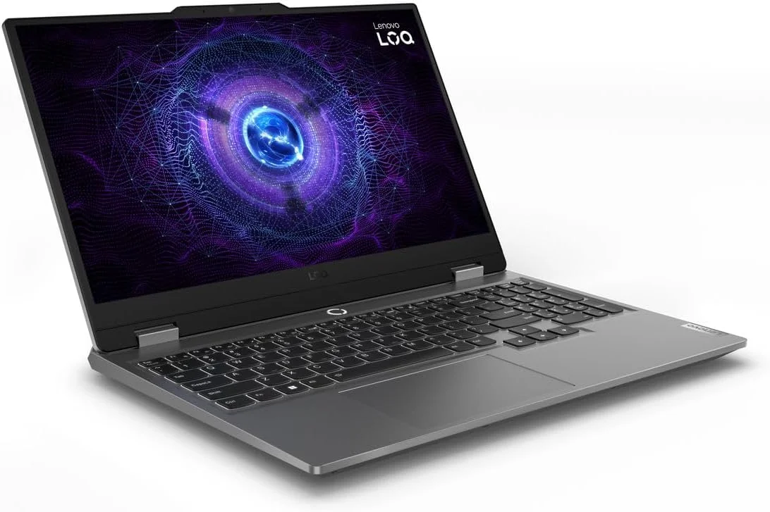 لپ تاپ گیمینگ Lenovo LOQ 15IAX9، صفحه نمایش 15.6 اینچی FHD 100% sRGB 144Hz، پردازنده Intel i5-12450HX، رم 24 گیگابایتی، SSD 512 گیگابایتی، کارت گرافیک NVIDIA RTX 3050 6GB، نور پس زمینه Eng-Arb، ویندوز 11، خاکستری لونا [83GS0095AX]