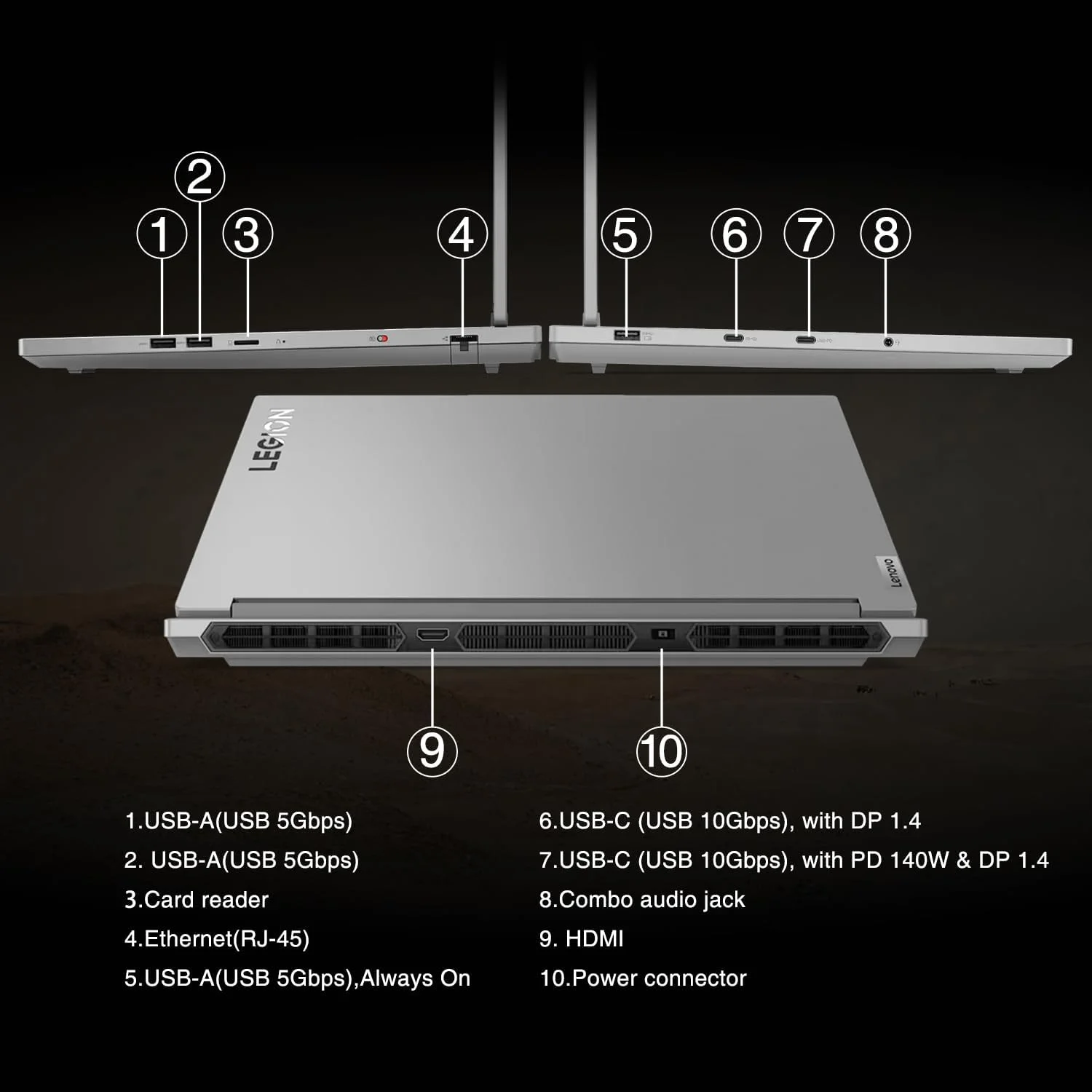 لپ تاپ گیمینگ لنوو Legion Pro 5i، نمایشگر 16 اینچی WQHD IPS 165 هرتز، GeForce RTX 4070، پردازنده نسل سیزدهم Intel i9-13900HX، رم 16 گیگابایتی DDR5، SSD 1 ترابایتی، وب کم، صفحه کلید با نور پس زمینه RGB 4 ناحیه ای، Wi-Fi 6E، ویندوز 11 هوم