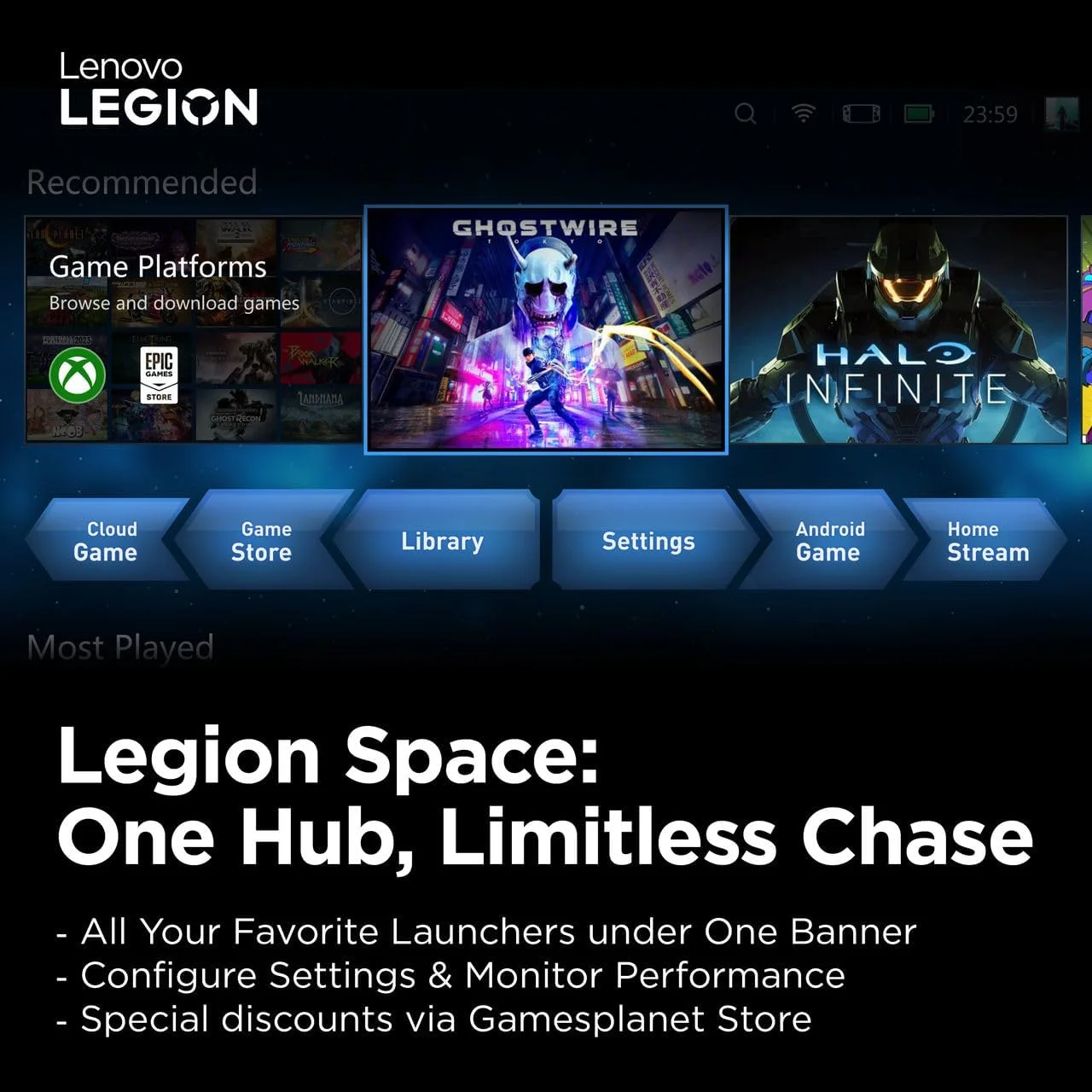 کنسول بازی دستی لنوو Legion Go، پردازنده AMD Ryzen Z1 Extreme، رم 16 گیگابایتی، حافظه SSD 512 گیگابایتی، پردازنده گرافیکی AMD Radeon یکپارچه، صفحه نمایش 8.8 اینچی WQXGA 144 هرتز، ویندوز 11 [83E10055AX] با 1 سال محافظت در برابر آسیب های تصادفی