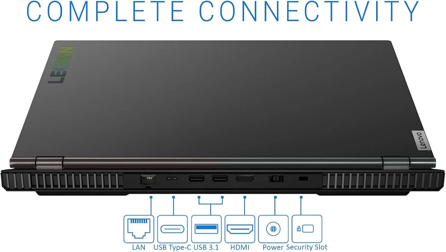 لپ تاپ گیمینگ لنوو Legion 5، صفحه نمایش 15.6 اینچی FHD IPS 250nits 120Hz، پردازنده AMD Ryzen 7 4800H، رم 32 گیگابایت DDR4، حافظه 1 ترابایت PCIe SSD، وای فای 6، کیبورد با نور پس زمینه سفید، USB-C، HDMI، GeForce GTX 1650، ویندوز 10، بسته TWE