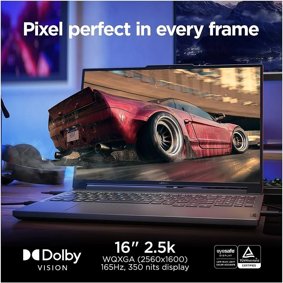 لپ تاپ گیمینگ 16 اینچی Lenovo Legion 5 16IRX9 WQXGA 165Hz، پردازنده Intel Core i7-14650HX 2.2GHz، رم 16 گیگابایت، SSD 512 گیگابایت، NVIDIA GeForce RTX 4050 6GB، ویندوز 11 Home، خاکستری Luna