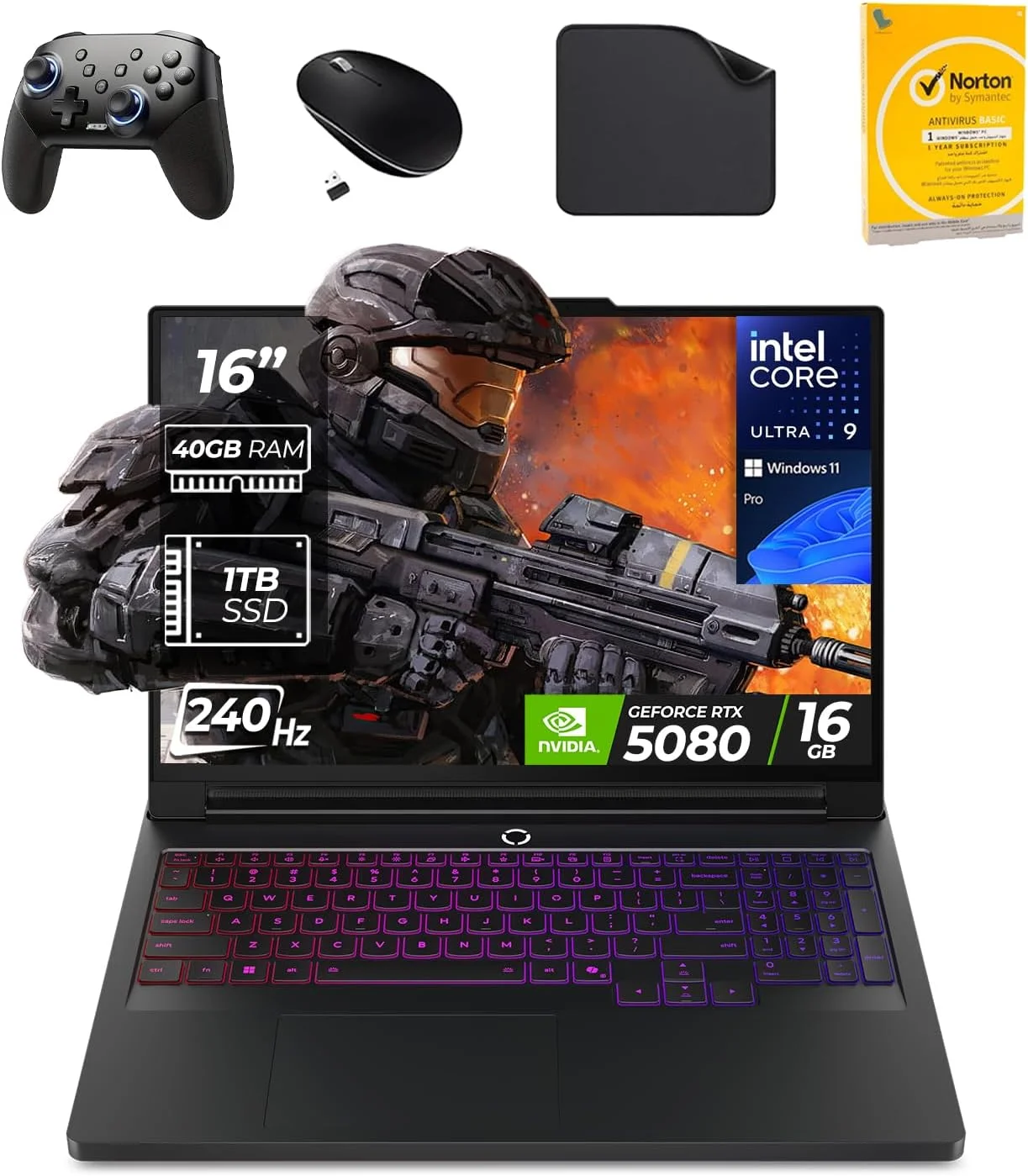 لپ تاپ گیمینگ هوش مصنوعی لنوو Legion Pro 7i 16 اینچی - Intel Core Ultra 9 275HX، رم 40 گیگابایتی، SSD 1 ترابایتی، گرافیک 16 گیگابایتی RTX 5080، Win11 Pro (شامل کنترلر موج اول + ماوس + ماوس پد + آنتی ویروس) - 16IAX10H