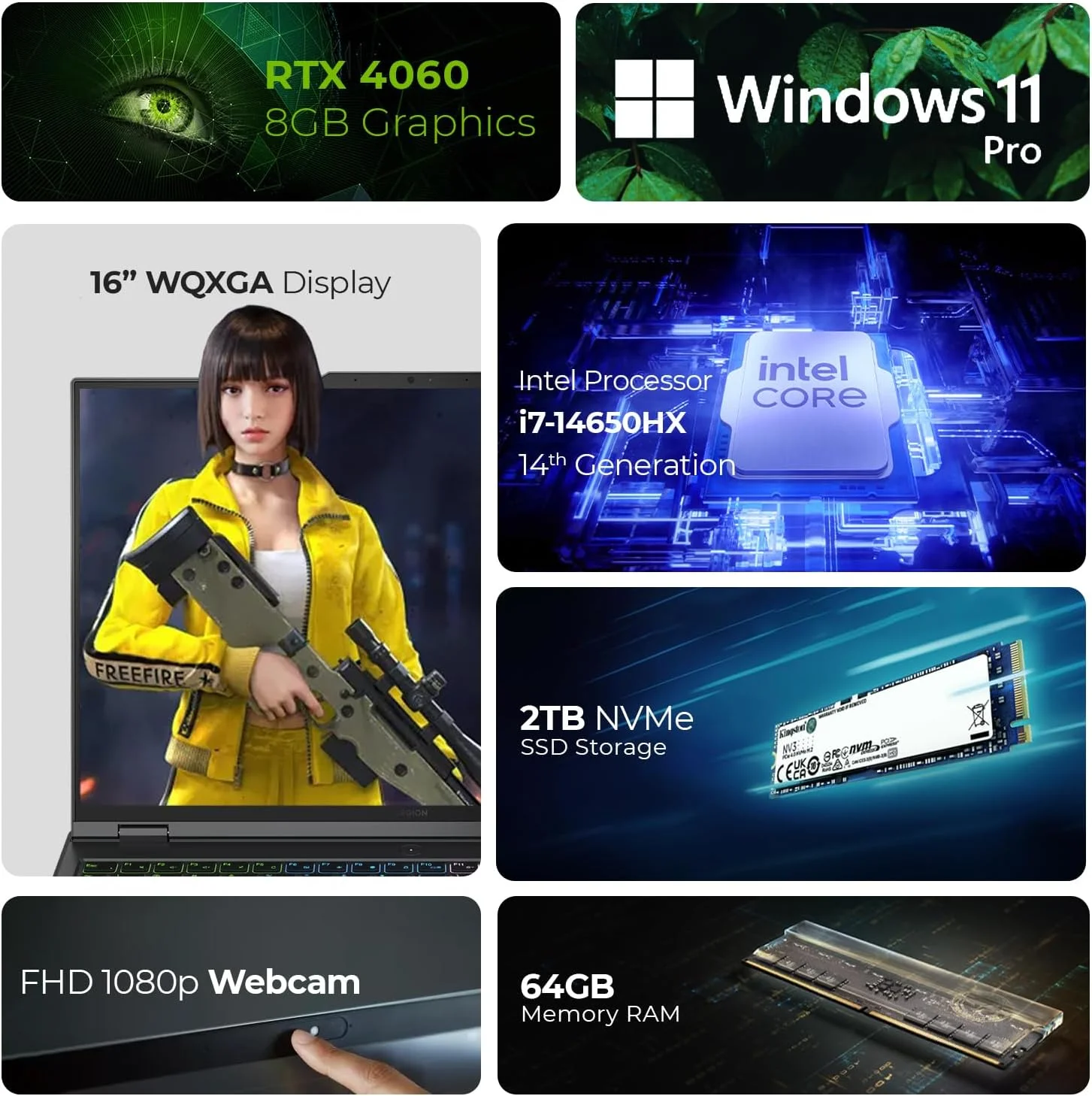 لپ تاپ گیمینگ لنوو Legion Pro 5 - نسل 14 اینتل i7-14650HX، نمایشگر 16 اینچی 240 هرتز، RTX 4060 8GB، ویندوز 11 پرو (شامل کنترلر + ماوس + ماوس پد + آنتی ویروس موج اول) - 83DF0038PS (64GB RAM | 2TB SSD) لپ تاپ گیمینگ لنوو Legion Pro 5 - نسل 14 اینتل i7-14650HX، نمایشگر 16 اینچی 240 هرتز، RTX 4060 8GB، ویندوز 11 پرو (شامل کنترلر + ماوس + ماوس پد + آنتی ویروس موج اول) - 83DF0038PS (64GB RAM | 2TB SSD)
