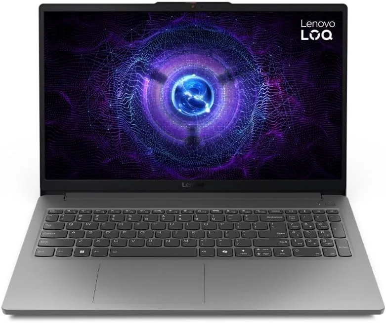لپ تاپ گیمینگ هوش مصنوعی Lenovo LOQ 15IAX9E، 15.6 اینچ FHD 144 هرتز، Intel Core i7-12650HX، 16 گیگابایت DDR5، 512 گیگابایت SSD، RTX 4050 6GB GDDR6، ویندوز 11 هوم، صفحه کلید انگلیسی-عربی با نور پس زمینه، خاکستری Luna، 1 سال گارانتی لنوو