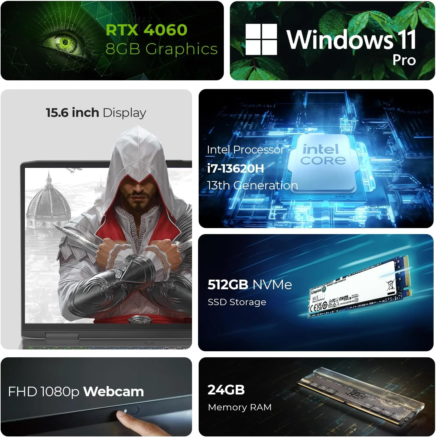 لپ تاپ گیمینگ Lenovo LOQ (16IRH8) - نسل سیزدهم i7-13620H، صفحه نمایش 15.6 اینچ FHD، کارت گرافیک GeForce RTX 4060 8GB، ویندوز 11 پرو، (شامل کنترلر + ماوس + ماوس پد و آنتی ویروس موج اول) (24 گیگابایت رم | 512 گیگابایت SSD) لپ تاپ گیمینگ Lenovo LOQ (16IRH8) - نسل سیزدهم i7-13620H، صفحه نمایش 15.6 اینچ FHD، کارت گرافیک GeForce RTX 4060 8GB، ویندوز 11 پرو، (شامل کنترلر + ماوس + ماوس پد و آنتی ویروس موج اول) (24 گیگابایت رم | 512 گیگابایت SSD)