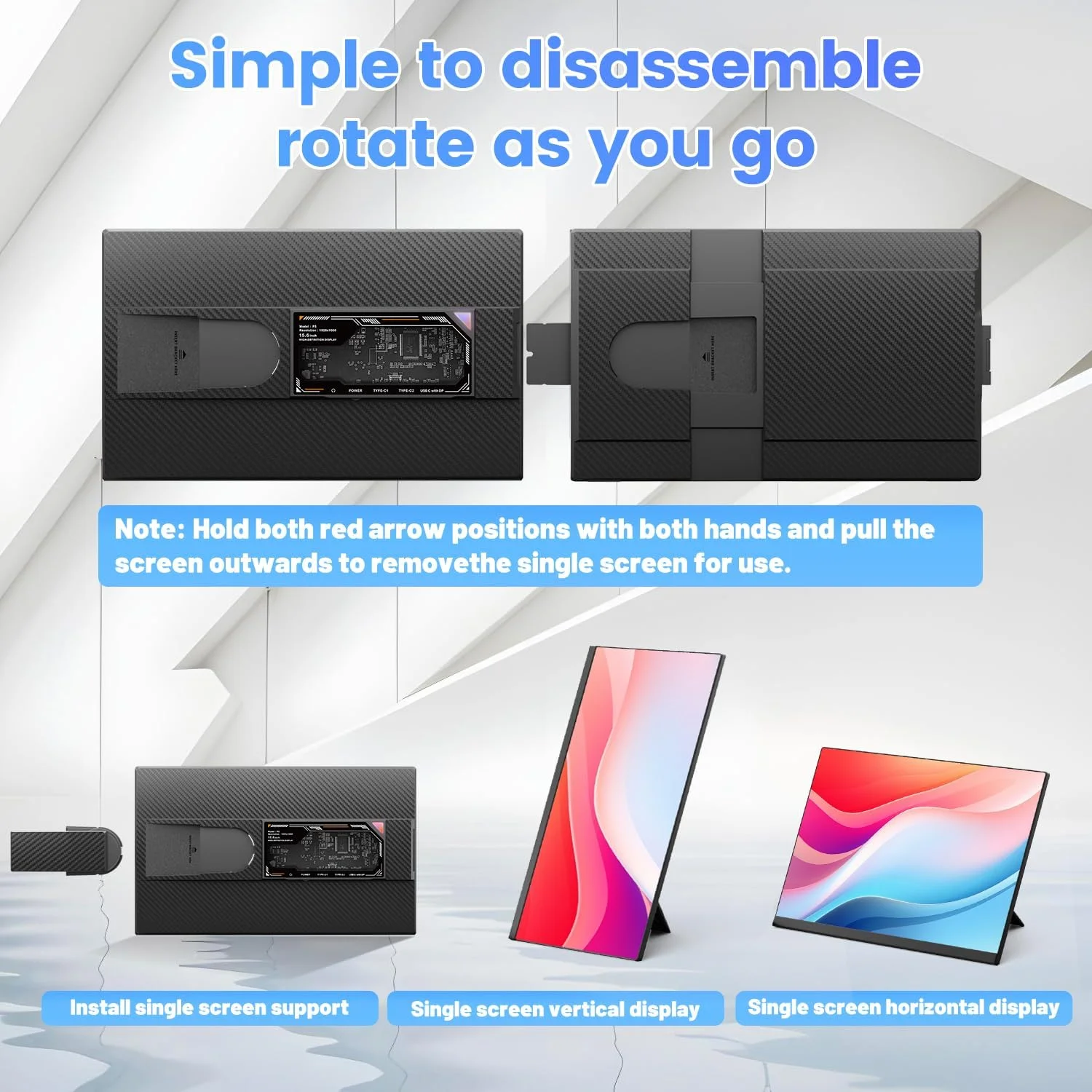 اکستندر صفحه نمایش لپ تاپ Teamgee 15.6 اینچی، مانیتور قابل حمل باریک و سبک برای لپ تاپ، فول اچ دی IPS، پایه چرخان 360 درجه، جداشدنی، USB-C Plug & Play، نورپردازی RGB، حاشیه های نازک اکستندر صفحه نمایش لپ تاپ Teamgee 15.6 اینچی، مانیتور قابل حمل باریک و سبک برای لپ تاپ، فول اچ دی IPS، پایه چرخان 360 درجه، جداشدنی، USB-C Plug & Play، نورپردازی RGB، حاشیه های نازک
