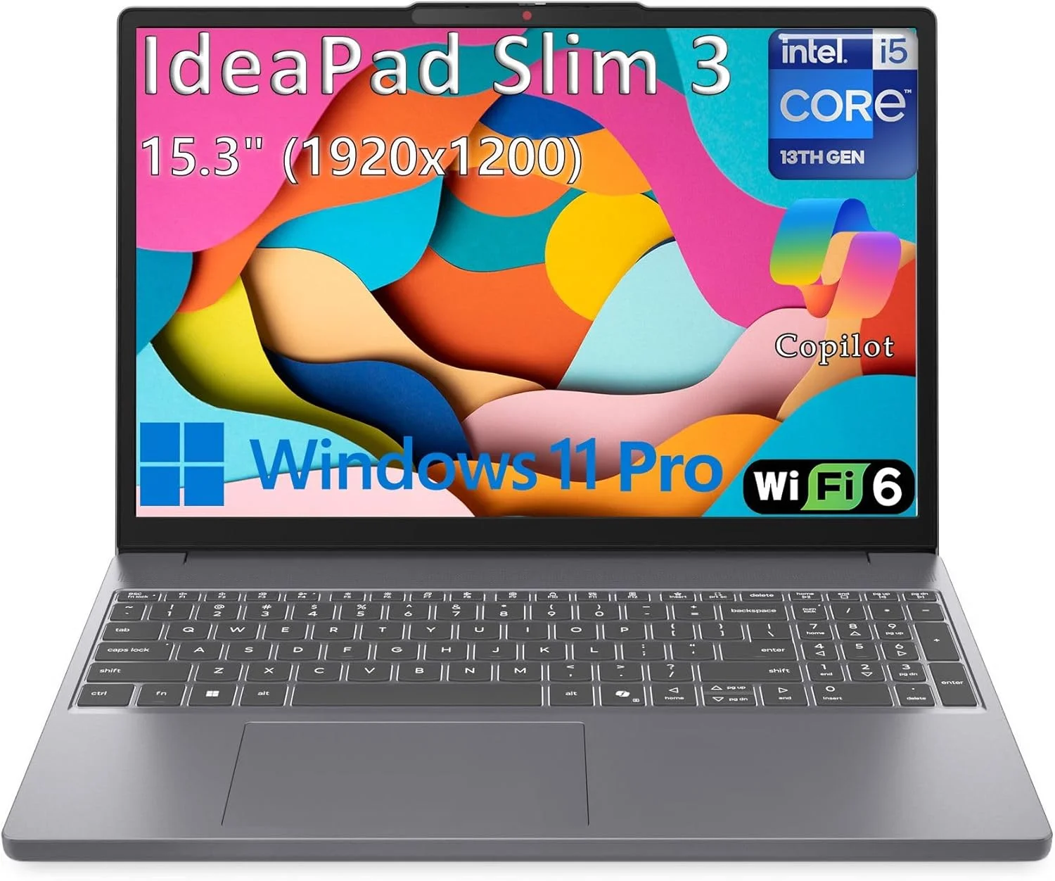 لپ تاپ لنوو IdeaPad Slim 3 مناسب برای کسب و کار خانگی با هوش مصنوعی COPILOT، پردازنده Intel 8-Core i5-13420H (بهتر از i7-1355U)، رم 16 گیگابایت DDR5، حافظه 512 گیگابایت PCIe SSD، صفحه نمایش 15 اینچ FHD+، WiFi 6، رنگ Luna Grey، ویندوز 11 پرو