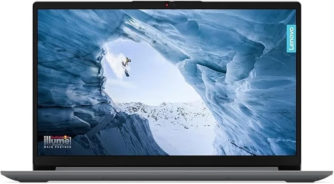 لپ تاپ لنوو IdeaPad 1 15AMN7 با صفحه نمایش 15.6 اینچی FHD IPS ضد تابش نور، پردازنده Ryzen 3 7320U، رم 8 گیگابایتی، حافظه SSD 512 گیگابایتی، گرافیک یکپارچه Radeon 610M، صفحه کلید انگلیسی عربی، ویندوز 11 پرو، خاکستری ابری [82VG00MQUE]