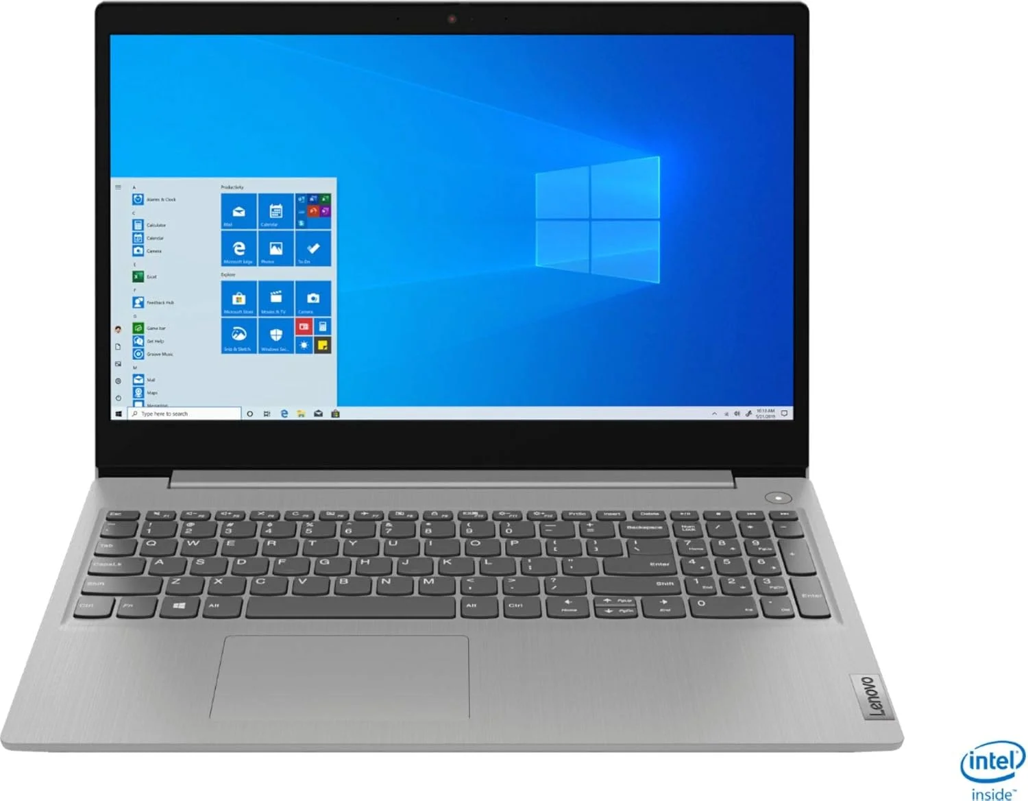 لپ تاپ لمسی 15 اینچی لنوو IdeaPad 3 مدل 2020، پردازنده Intel Core i5-1035G1 نسل 10 دو هسته ای، 12 گیگابایت رم DDR4، حافظه SSD 256 گیگابایتی PCI-e، وب کم، WiFi 5، بلوتوث، ویندوز 10 S خاکستری پلاتینی