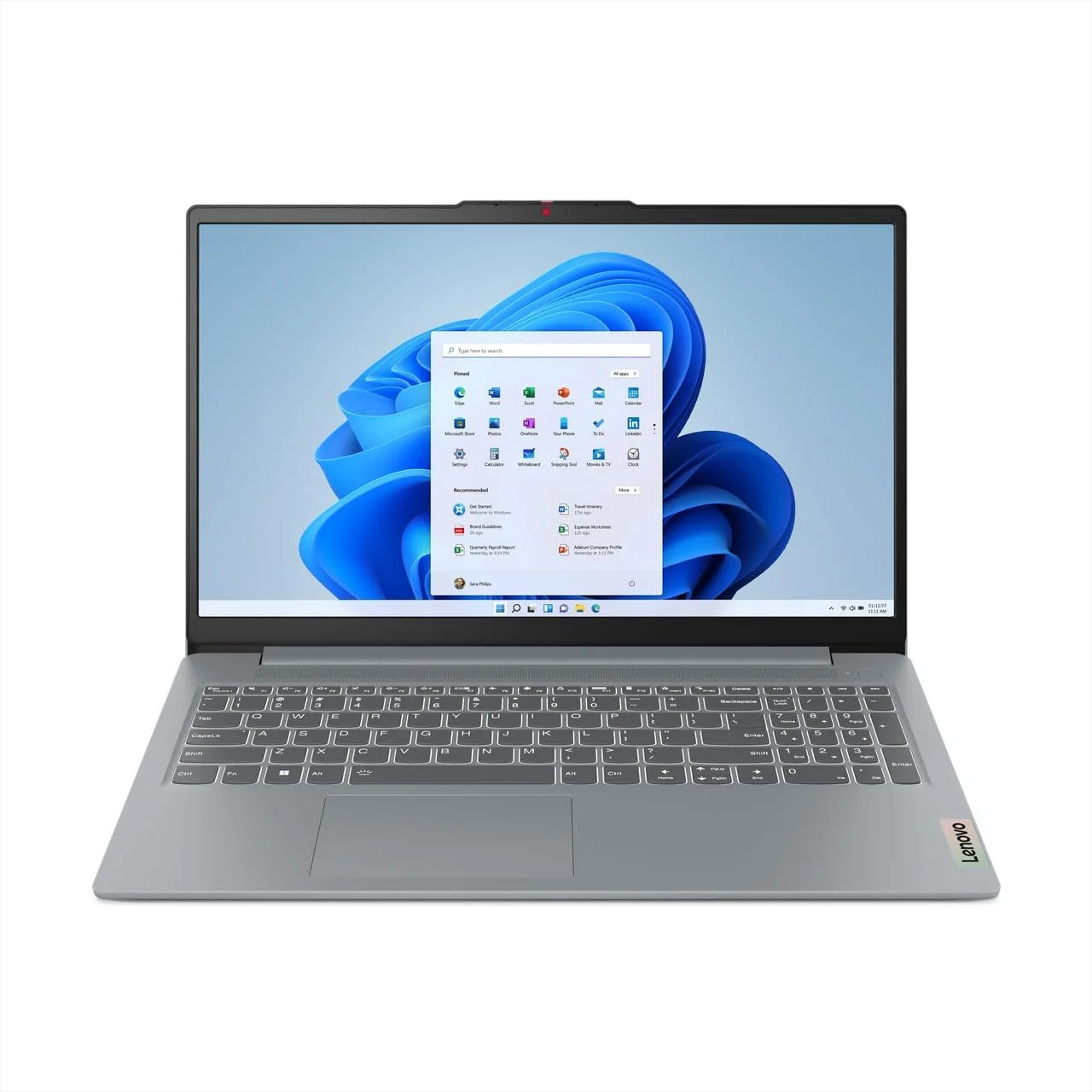 لپ تاپ لنوو IdeaPad Slim 3 15IAH8، صفحه نمایش 15.6 اینچی FHD IPS، پردازنده Intel i5-12450H، رم 8 گیگابایتی، حافظه SSD 512 گیگابایتی، گرافیک یکپارچه Intel UHD، کیبورد انگلیسی-عربی، ویندوز 11، خاکستری قطبی [83ER001LAX]
