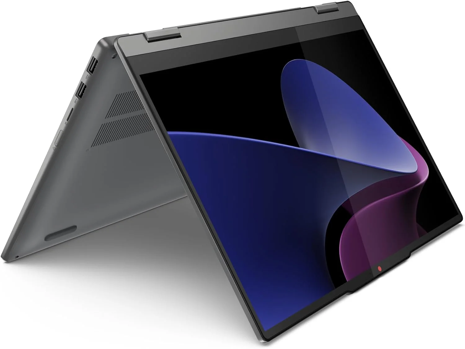 لپ تاپ 2 در 1 لنوو IdeaPad 5 14IRH9 با صفحه نمایش لمسی براق 14 اینچی WUXGA OLED، پردازنده Core i7-13620، رم 16 گیگابایتی، SSD 1 ترابایتی، گرافیک یکپارچه Intel UHD، کیبورد با نور پس زمینه انگلیسی-عربی، ویندوز 11، خاکستری لونا + قلم [83KX003YAX]