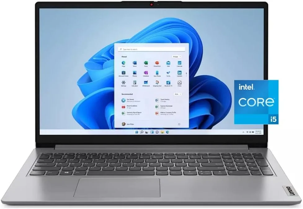 لپ تاپ باریک و سبک 15.6 اینچی FHD لنوو IdeaPad، نسل دوازدهم اینتل 10 هسته ای i5-1235U، رم 24 گیگابایتی، SSD PCIe 2 ترابایتی، USB-C، HDMI، WiFi 6، صفحه کلید اعداد، وب کم، کارت خوان SD، نسخه آمریکایی KB، خاکستری ابری، ویندوز 11