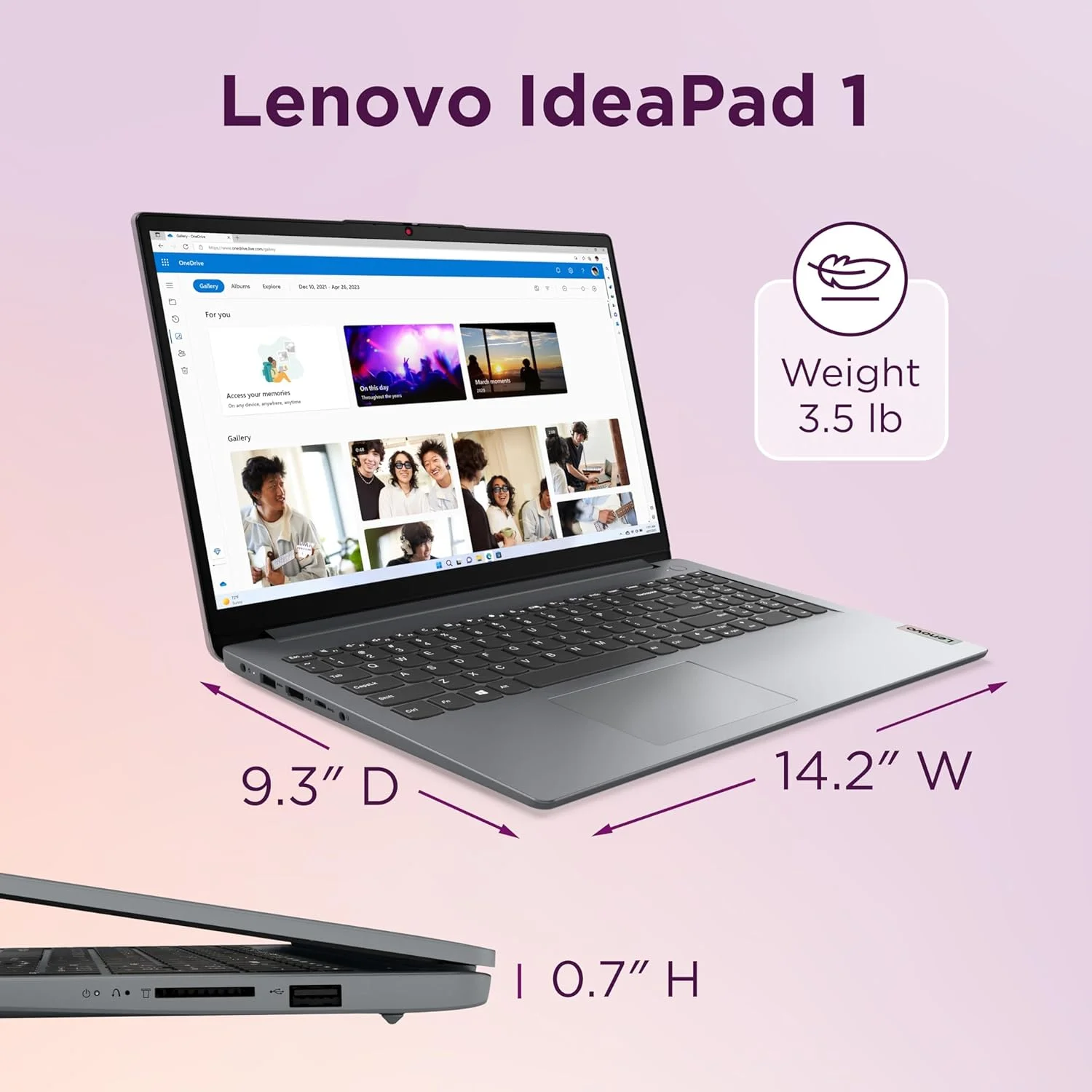 لپ تاپ لنوو IdeaPad 1 15ALC7 AMD Ryzen 5 5500U 2.1 GHz 6 هسته ای 4 GHz 15.6 اینچ 1920 x 1080 - DDR4 8GB 3200MHz RAM 512GB SSD AMD Radeon خاکستری Windows 11H لپ تاپ لنوو IdeaPad 1 15ALC7 AMD Ryzen 5 5500U 2.1 GHz 6 هسته ای 4 GHz 15.6 اینچ 1920 x 1080 - DDR4 8GB 3200MHz RAM 512GB SSD AMD Radeon خاکستری Windows 11H