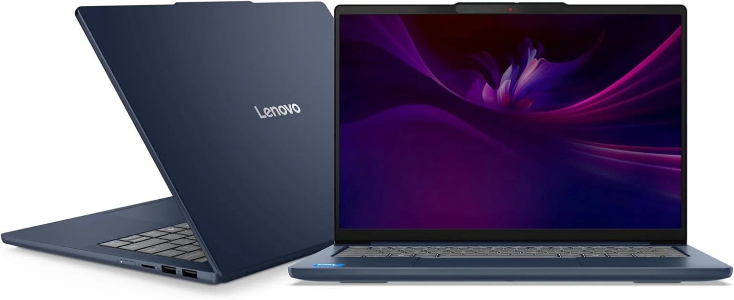 لپ تاپ لنوو IdeaPad Slim 5 14IRH10، صفحه نمایش 14 اینچی WUXGA OLED با DisplayHDR True Black 500، پردازنده Intel Core i5-13420H، رم 16 گیگابایتی، حافظه SSD 512 گیگابایتی، گرافیک Intel UHD، کیبورد با نور پس زمینه انگلیسی/عربی، ویندوز 11، آبی کیهانی [83HR006NAX]