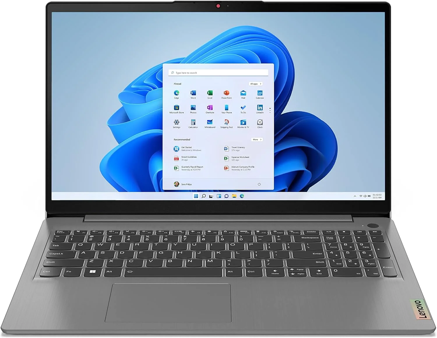 لنوو - 2023 - IdeaPad 3i - لپ تاپ ضروری - پردازنده Intel Core i5 نسل 12 - صفحه نمایش 15.6 اینچی FHD - حافظه 8 گیگابایتی - فضای ذخیره سازی 512 گیگابایتی - ویندوز 11 پرو (بدون نور پس زمینه)