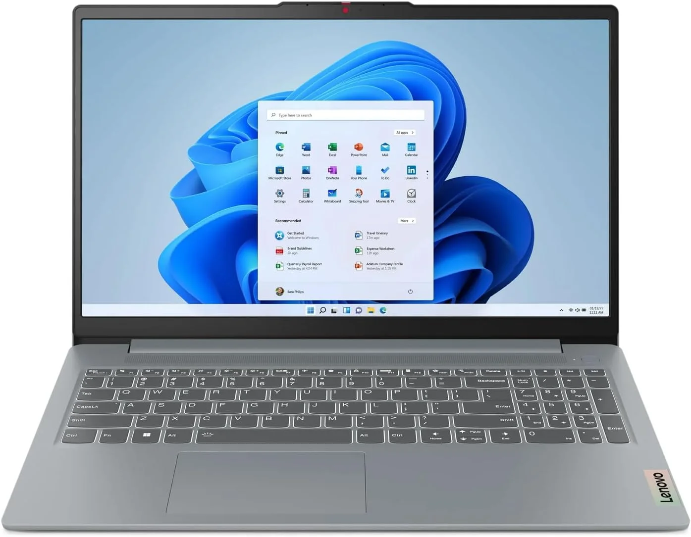 لپ تاپ 15.6 اینچی لنوو IdeaPad Slim 3i، پردازنده Intel Core i3-N305، رم 8 گیگابایت، حافظه SSD 256 گیگابایت، رنگ خاکستری قطبی