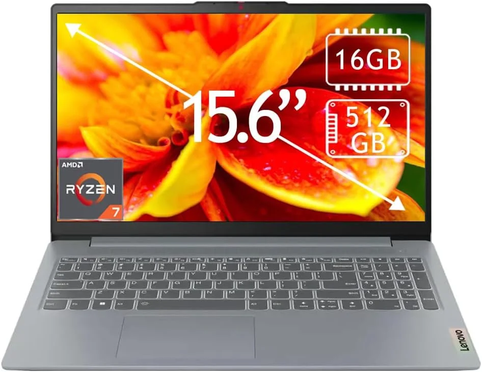 لپ تاپ لمسی 15.6 اینچی لنوو IdeaPad Slim 3 با پردازنده Ryzen 7، رم 16 گیگابایت و حافظه 512 گیگابایت مدل 82XM00LMUS