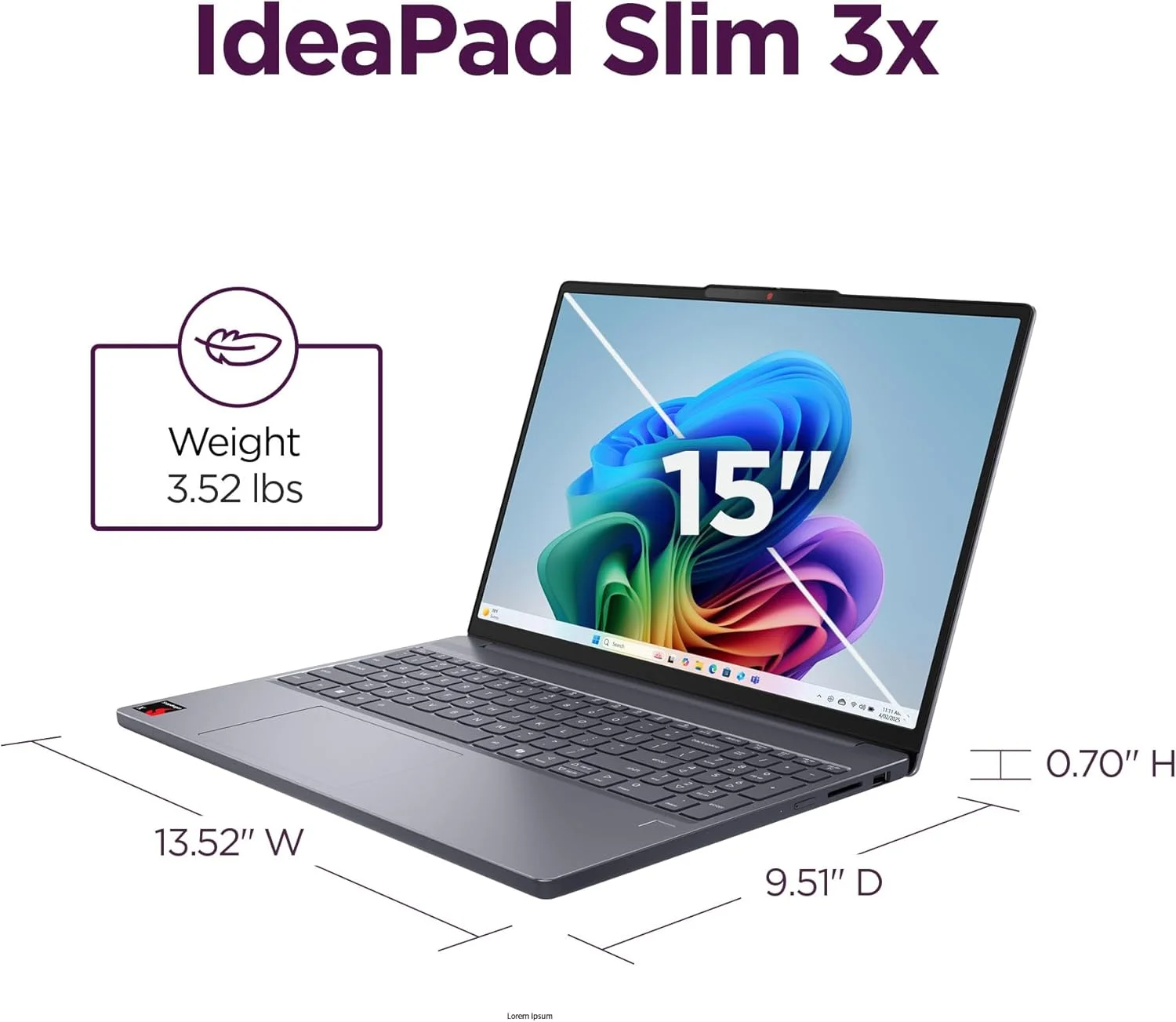 لپ تاپ لنوو IdeaPad Slim 3X - صفحه نمایش 15.3 اینچی WUXGA - حافظه 16 گیگابایتی - حافظه داخلی 512 گیگابایتی - پردازنده Qualcomm Snapdragon - ویندوز 11 هوم - خاکستری لونا لپ تاپ لنوو IdeaPad Slim 3X - صفحه نمایش 15.3 اینچی WUXGA - حافظه 16 گیگابایتی - حافظه داخلی 512 گیگابایتی - پردازنده Qualcomm Snapdragon - ویندوز 11 هوم - خاکستری لونا