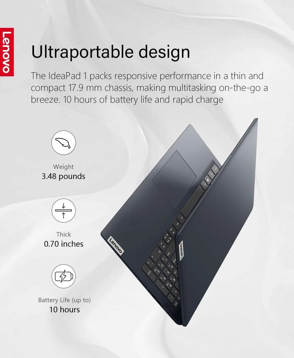 لپ تاپ لمسی لنوو IdeaPad 1، پردازنده AMD Ryzen 5 7520U، رم 8 گیگابایت، حافظه SSD 256 گیگابایت، صفحه نمایش 15.6 اینچی FHD IPS، ویندوز 11 هوم، آبی اقیانوسی، کیبورد انگلیسی لپ تاپ لمسی لنوو IdeaPad 1، پردازنده AMD Ryzen 5 7520U، رم 8 گیگابایت، حافظه SSD 256 گیگابایت، صفحه نمایش 15.6 اینچی FHD IPS، ویندوز 11 هوم، آبی اقیانوسی، کیبورد انگلیسی