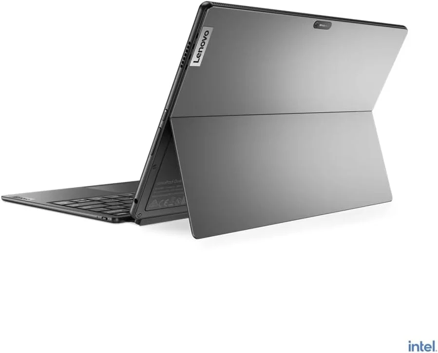 لپ تاپ 2 در 1 لنوو IdeaPad Duet 5 12IRU8 به همراه قلم و کیبورد، صفحه نمایش لمسی 12.4 اینچی 2.5K، پردازنده Intel Core i7-1355U، رم 8 گیگابایت، حافظه SSD 512 گیگابایت، گرافیک Intel Iris Xe، ویندوز 11، انگلیسی-عربی، خاکستری طوفانی - [83B3002AAX]