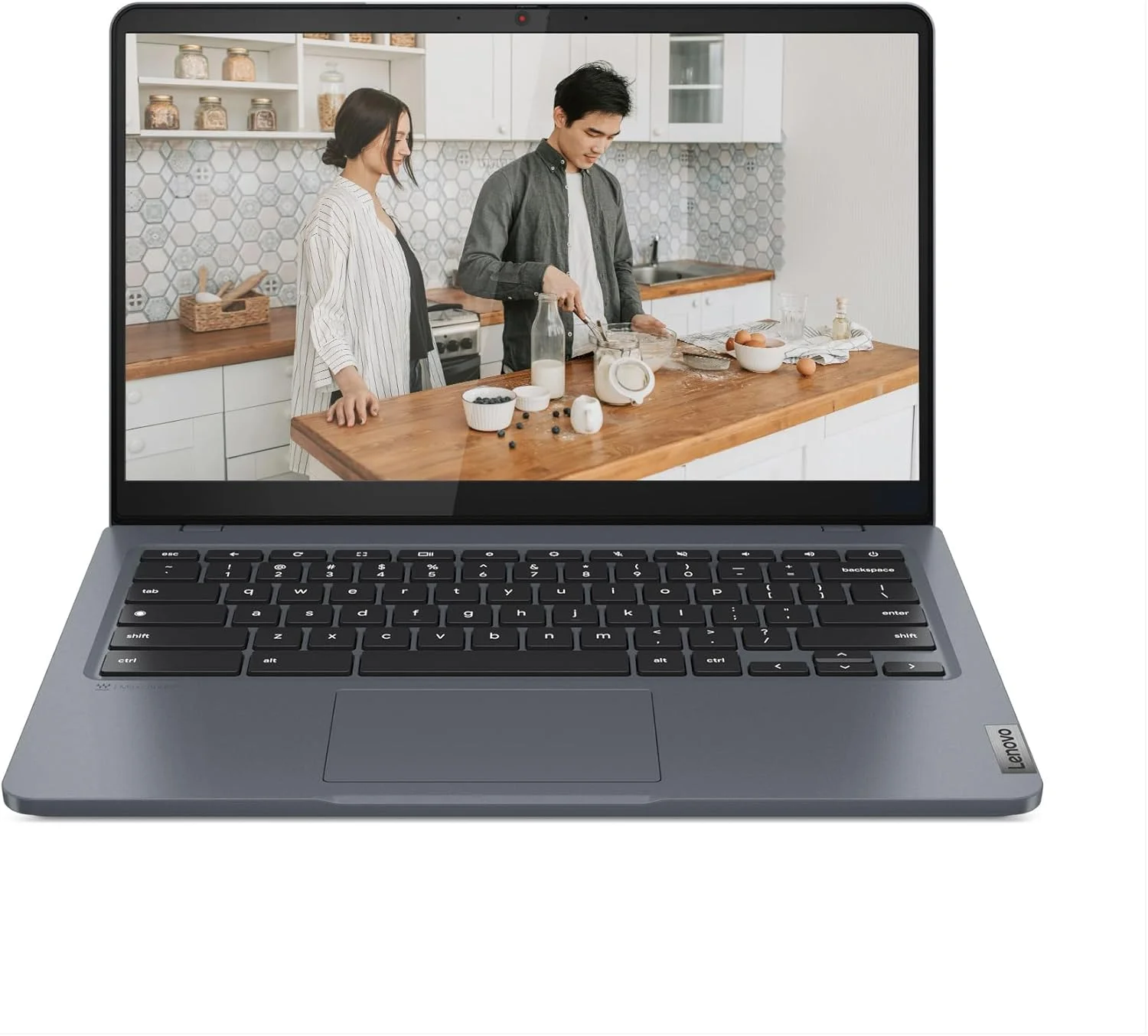 لپ تاپ لنوو اسلیم 3i Chromebook Plus - لپ تاپ ضروری - سیستم عامل Chrome - صفحه نمایش 14 اینچی FHD - حافظه 8 گیگابایتی - حافظه 256 گیگابایتی - پردازنده Intel Core i3-N305 - خاکستری طوفانی