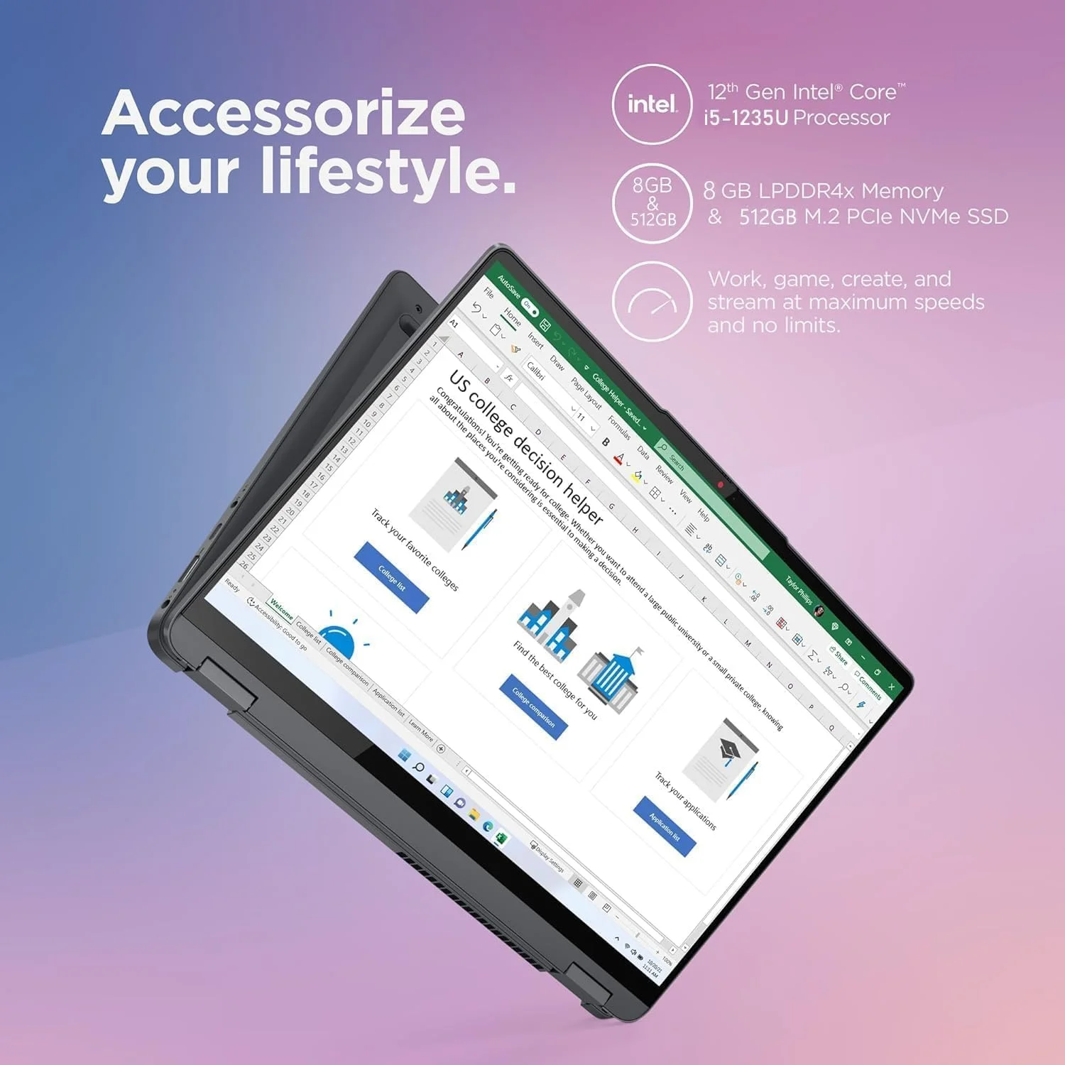 لپ تاپ 2 در 1 لمسی 14 اینچی Lenovo IdeaPad Flex 5i FHD (1920 x 1200) IPS، پردازنده Intel Core i5-1235U، کیبورد با نور پس زمینه، Wi-Fi 6، حسگر اثر انگشت، Thunderbolt™ 4، به همراه قلم (8 گیگابایت رم | 512 گیگابایت SSD) لپ تاپ 2 در 1 لمسی 14 اینچی Lenovo IdeaPad Flex 5i FHD (1920 x 1200) IPS، پردازنده Intel Core i5-1235U، کیبورد با نور پس زمینه، Wi-Fi 6، حسگر اثر انگشت، Thunderbolt™ 4، به همراه قلم (8 گیگابایت رم | 512 گیگابایت SSD)