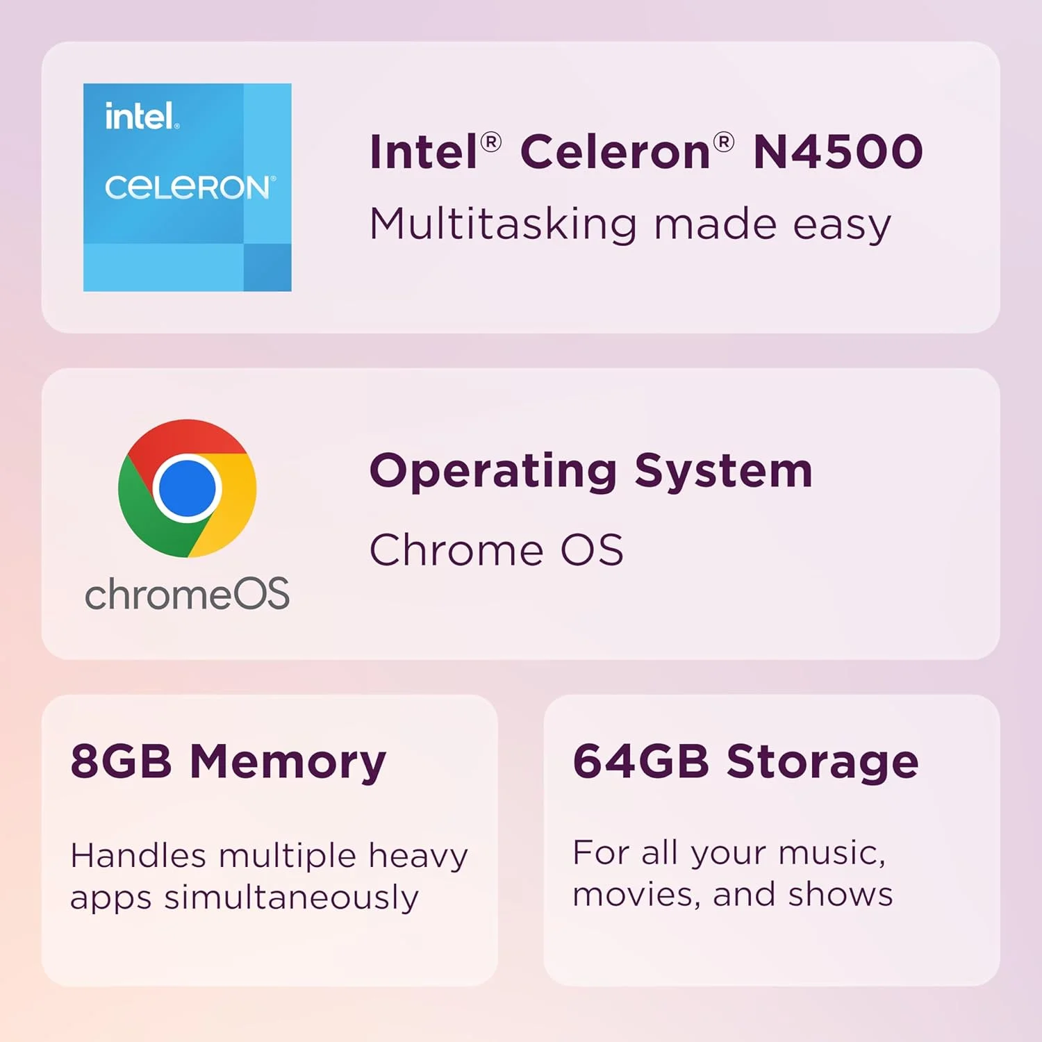 لپ تاپ لنوو 3i Chromebook - 2023 - نوت بوک روزمره - سیستم عامل Chrome - صفحه نمایش 15.6 اینچی Full HD - حافظه 8 گیگابایتی - حافظه ذخیره سازی 64 گیگابایتی - پردازنده Intel Celeron N4500 - آبی تیره لپ تاپ لنوو 3i Chromebook - 2023 - نوت بوک روزمره - سیستم عامل Chrome - صفحه نمایش 15.6 اینچی Full HD - حافظه 8 گیگابایتی - حافظه ذخیره سازی 64 گیگابایتی - پردازنده Intel Celeron N4500 - آبی تیره
