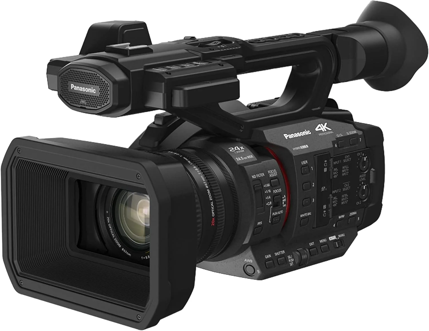 دوربین فیلمبرداری حرفه ای 4K 60p پاناسونیک HC-X2E-K، دوربین فیلمبرداری با سنسور MOS 1.0 اینچی 15 مگاپیکسلی، زوم اپتیکال 20 برابر، i.ZOOM 32 برابر (FHD)، خروجی 3G-SDI، ورودی XLR، ریموت سیمی