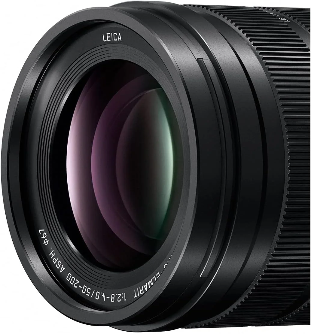 لنز دوربین حرفه ای 50-200 میلی متری پاناسونیک LUMIX، G LEICA DG VARIO-ELMARIT، F2.8-4.0 ASPH، Dual I.S. 2.0 با Power O.I.S، میکرو چهار سوم بدون آینه، H-ES50200 (مشکی)