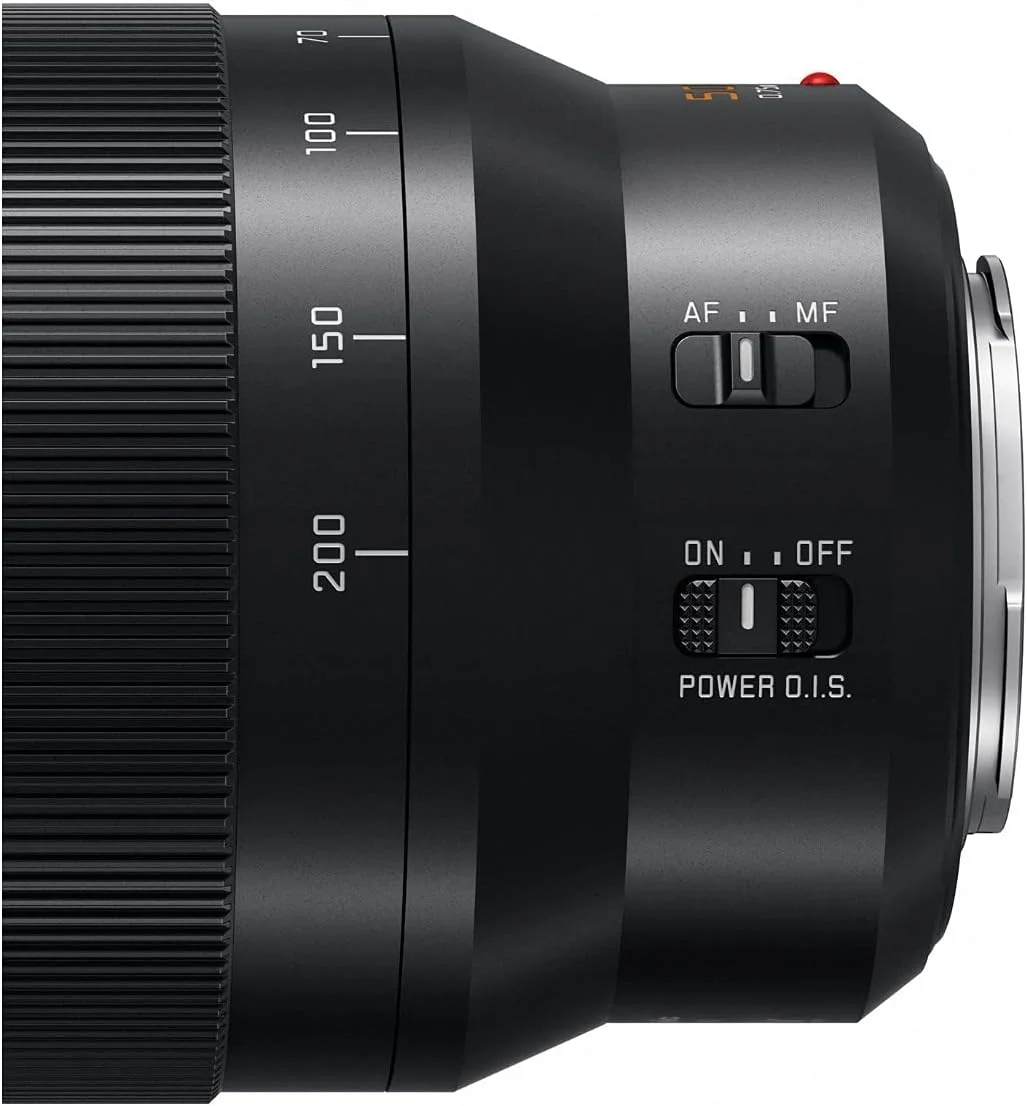 لنز دوربین حرفه ای 50-200 میلی متری پاناسونیک LUMIX، G LEICA DG VARIO-ELMARIT، F2.8-4.0 ASPH، Dual I.S. 2.0 با Power O.I.S، میکرو چهار سوم بدون آینه، H-ES50200 (مشکی)
