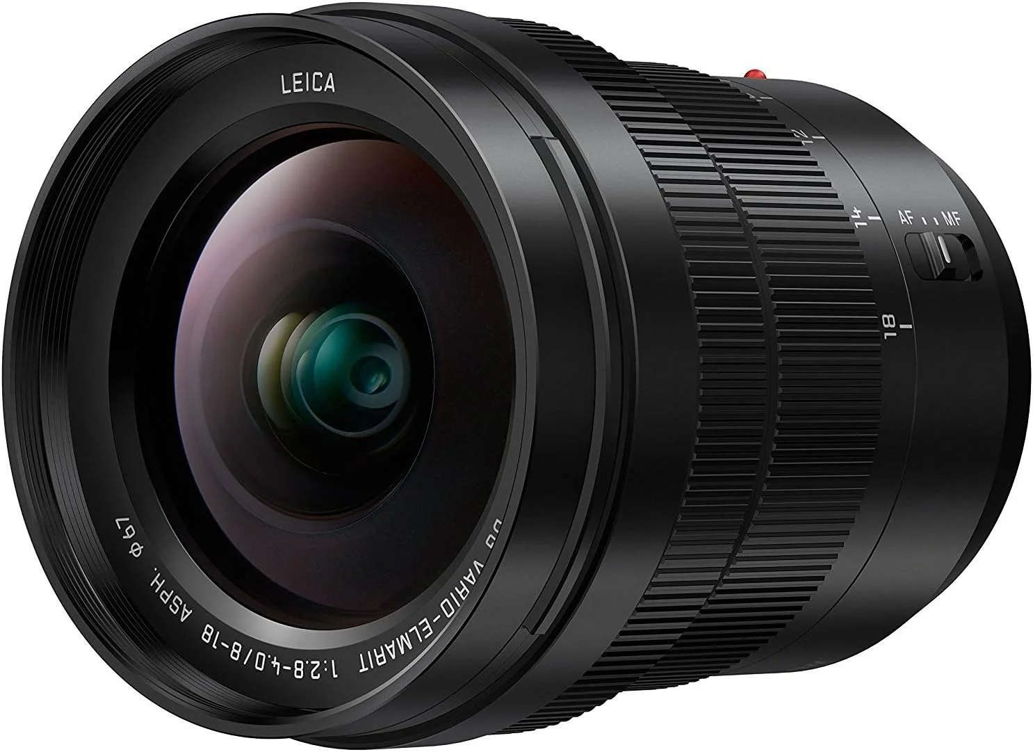 لنز حرفه ای پاناسونیک لومیکس جی لایکا DG Vario Elmarit، 8-18 میلی متر، F2.8-4.0 Asph، بدون آینه میکرو چهار سوم، H E08018 USA مشکی