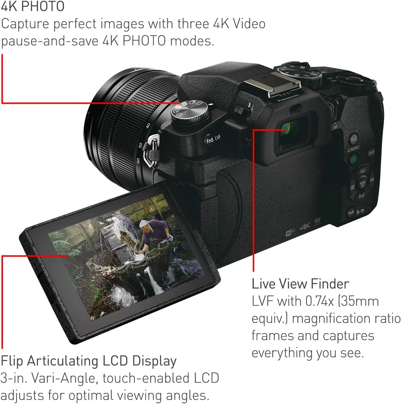 دوربین دیجیتال 4K پاناسونیک LUMIX G85 با لنز 12-60 میلیمتری Power O.I.S.، دوربین بدون آینه 16 مگاپیکسلی، تثبیتکننده تصویر دوگانه 5 محوره درون بدنه، LCD لمسی و شیبدار 3 اینچی، DMC-G85MK (مشکی) دوربین دیجیتال 4K پاناسونیک LUMIX G85 با لنز 12-60 میلیمتری Power O.I.S.، دوربین بدون آینه 16 مگاپیکسلی، تثبیتکننده تصویر دوگانه 5 محوره درون بدنه، LCD لمسی و شیبدار 3 اینچی، DMC-G85MK (مشکی)