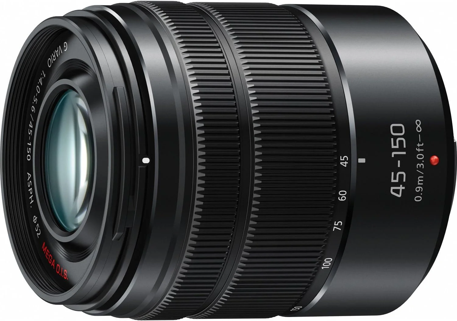 لنز دوربین بدون آینه پاناسونیک LUMIX G VARIO 45-150mm F4.0-5.6 ASPH با تثبیت کننده اپتیکال، مانت میکرو چهار سوم، H-FS45150AK (مشکی ایالات متحده)
