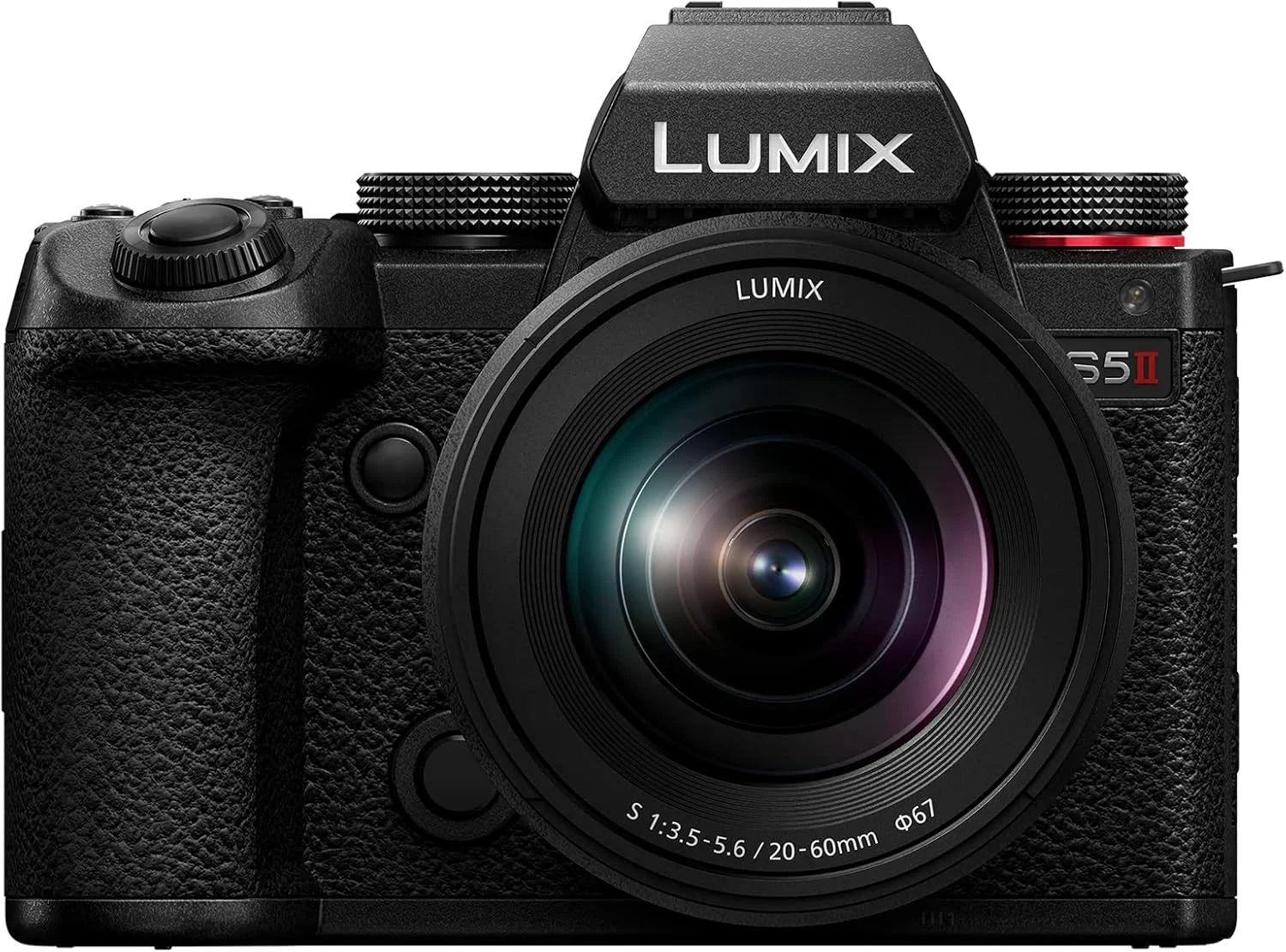 دوربین بدون آینه پاناسونیک LUMIX S5II، فول فریم 24.2 مگاپیکسل با AF هیبریدی فازی، فناوری Active I.S. جدید، ضبط نامحدود 4:2:2 10 بیتی با لنز مانت L 20-60mm F3.5-5.6 - DC-S5M2KK مشکی