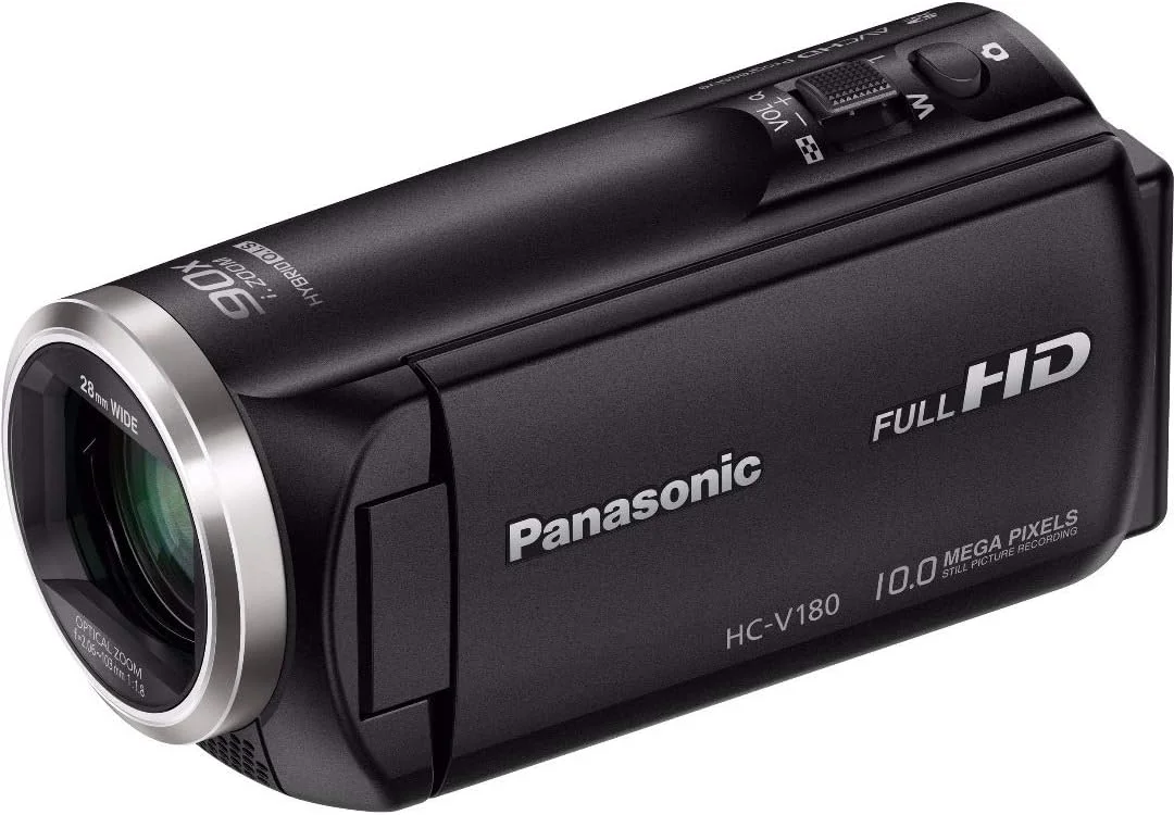 دوربین فیلمبرداری پاناسونیک Full HD مدل HC-V180K، زوم اپتیکال 50X، سنسور BSI 1/5.8 اینچی، صفحه نمایش LCD لمسی 2.7 اینچی (مشکی) (بازسازی شده) دوربین فیلمبرداری پاناسونیک Full HD مدل HC-V180K، زوم اپتیکال 50X، سنسور BSI 1/5.8 اینچی، صفحه نمایش LCD لمسی 2.7 اینچی (مشکی) (بازسازی شده)