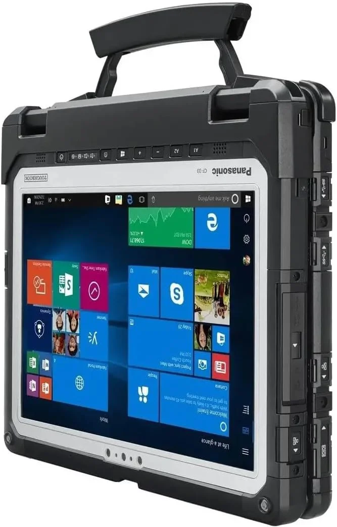 لپ تاپ پاناسونیک Toughbook CF-33، پردازنده Intel i5-6300U با فرکانس 2.40GHz، صفحه نمایش 12 اینچی QHD Multi-Touch + Digitizer، رم 8 گیگابایتی، حافظه SSD 256 گیگابایتی، Wi-Fi، بلوتوث، وب کم، دوربین پشتی، Dual Pass، کیبورد Premium، ویندوز 10 پرو (بازسازی شده) لپ تاپ پاناسونیک Toughbook CF-33، پردازنده Intel i5-6300U با فرکانس 2.40GHz، صفحه نمایش 12 اینچی QHD Multi-Touch + Digitizer، رم 8 گیگابایتی، حافظه SSD 256 گیگابایتی، Wi-Fi، بلوتوث، وب کم، دوربین پشتی، Dual Pass، کیبورد Premium، ویندوز 10 پرو (بازسازی شده)