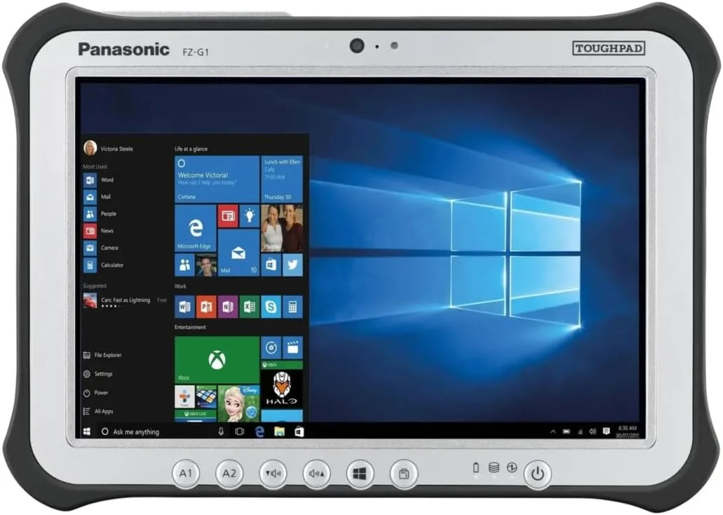 پاناسونیک Toughpad G1, FZ-G1, MK5، پردازنده Intel Core i5-7300U 2.60GHz، صفحه لمسی 10.1 اینچی با قابلیت استفاده با دستکش + قلم دیجیتایزر، 8 گیگابایت رم، 256 گیگابایت حافظه داخلی، وب کم، WiFi، بلوتوث، ویندوز 10 پرو (بازسازی شده)