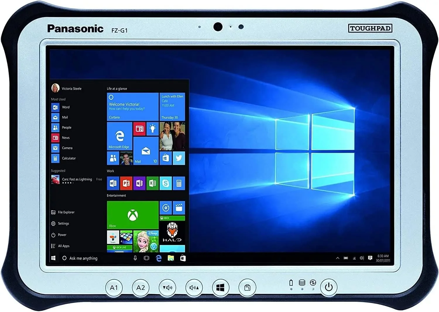 پاناسونیک Toughpad G1, FZ-G1 MK4، پردازنده Intel Core i5-6300U با فرکانس 2.40GHz، صفحه نمایش لمسی 10.1 اینچی + Digitizer، حافظه SSD 256 گیگابایتی، 8 گیگابایت رم، وب کم، دوربین پشتی، TPM 2.0، باتری با عمر طولانی، ویندوز 10 پرو (بازسازی شده)