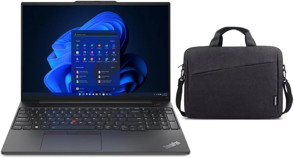 لپ تاپ تجاری لنوو Thinkpad E16 G1 با صفحه نمایش 16 اینچی FHD، پردازنده نسل سیزدهم Intel Core i7-1355U | رم 16 گیگابایتی DDR4 | حافظه SSD 1 ترابایتی | گرافیک Intel Iris Xe | حسگر اثر انگشت | ویندوز 11 پرو + کیف لپ تاپ 15.6 اینچی لنوو (1 سال گارانتی لنوو)