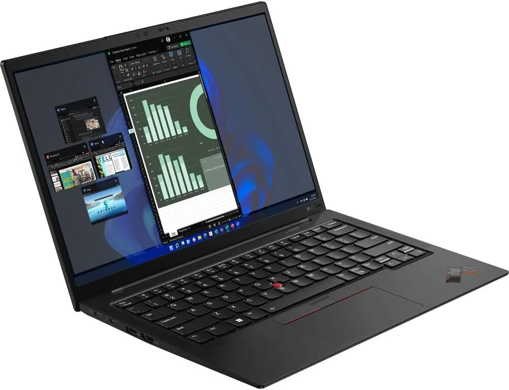 لپ تاپ فوق سبک Lenovo ThinkPad X1 Carbon نسل 8 با صفحه نمایش 14 اینچی FHD (400 نیت)، پردازنده نسل دهم Intel i7-10610U تا 4.90 گیگاهرتز، 1 ترابایت SSD PCIe، 16 گیگابایت رم و Windows 10 Pro (بازسازی شده)، مشکی